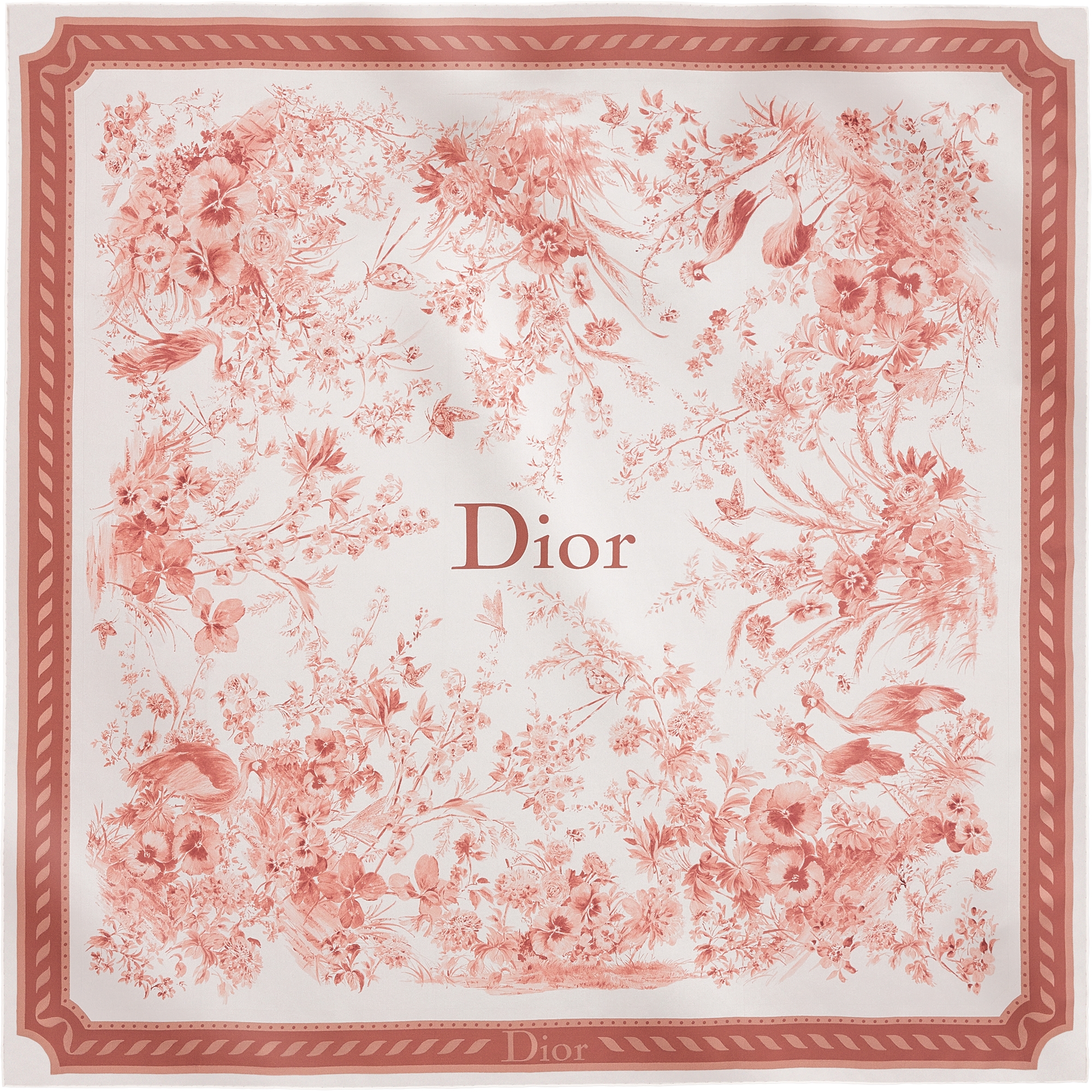  Twill de soie écrue et rose