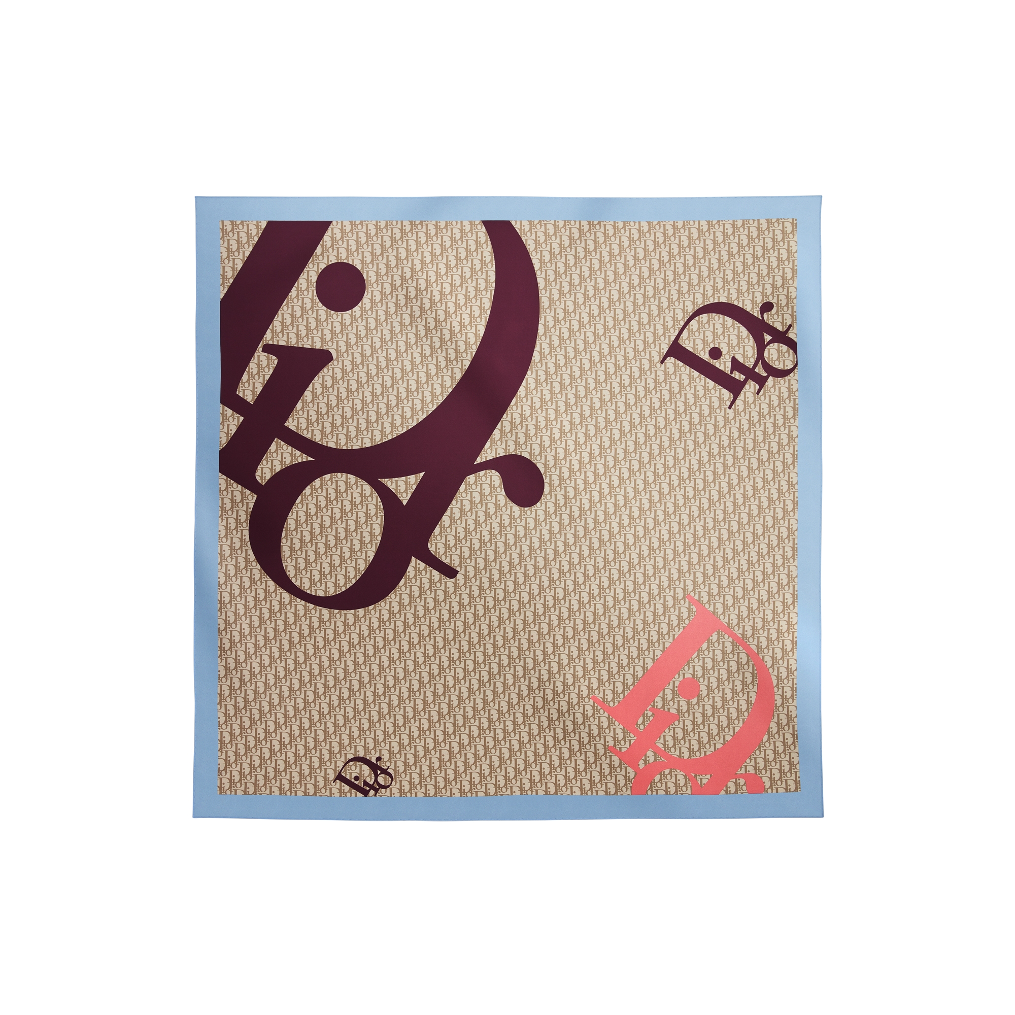 Dior Or Dior Infini 90 Square Scarf Beige Multicolor Silk Twill E01