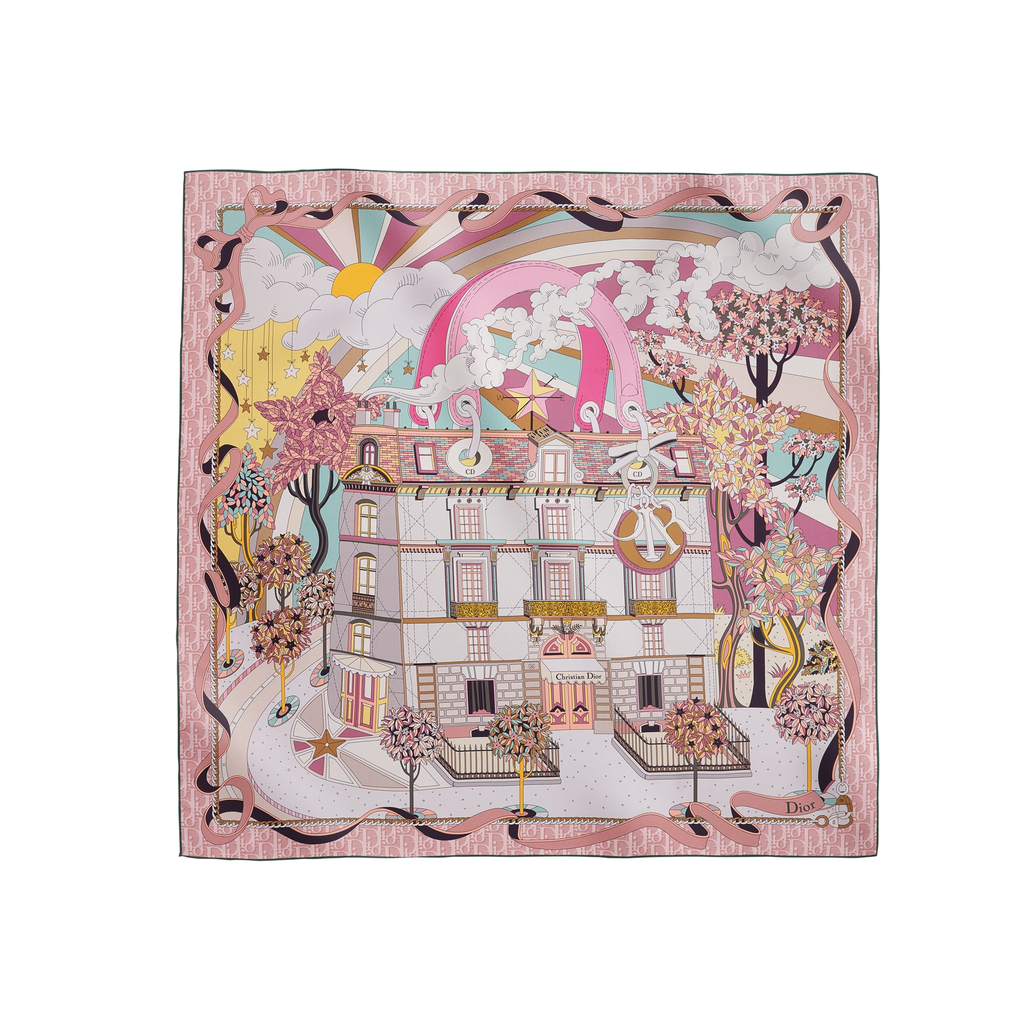  Pink Multicolor Silk Twill