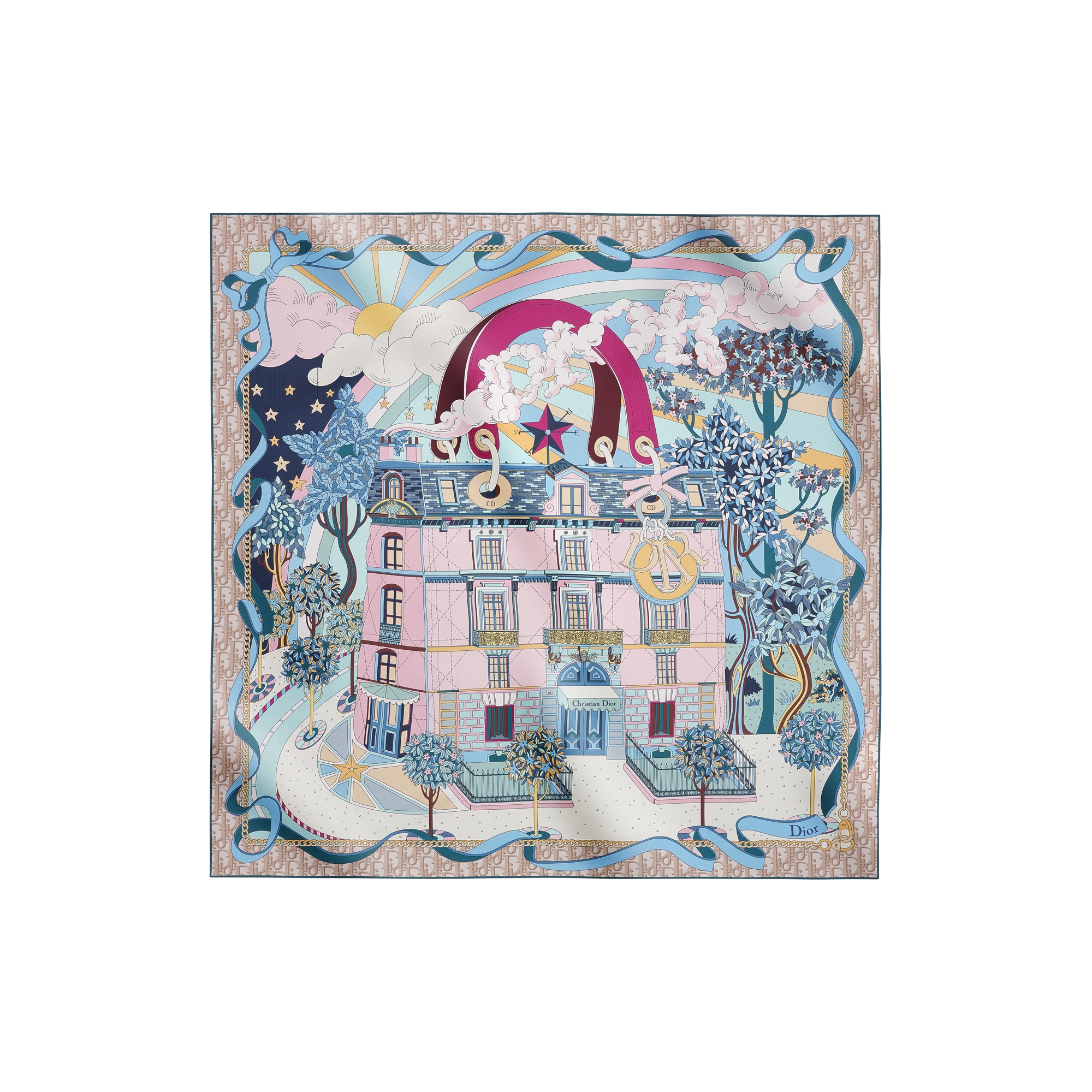  Pink Multicolor Silk Twill