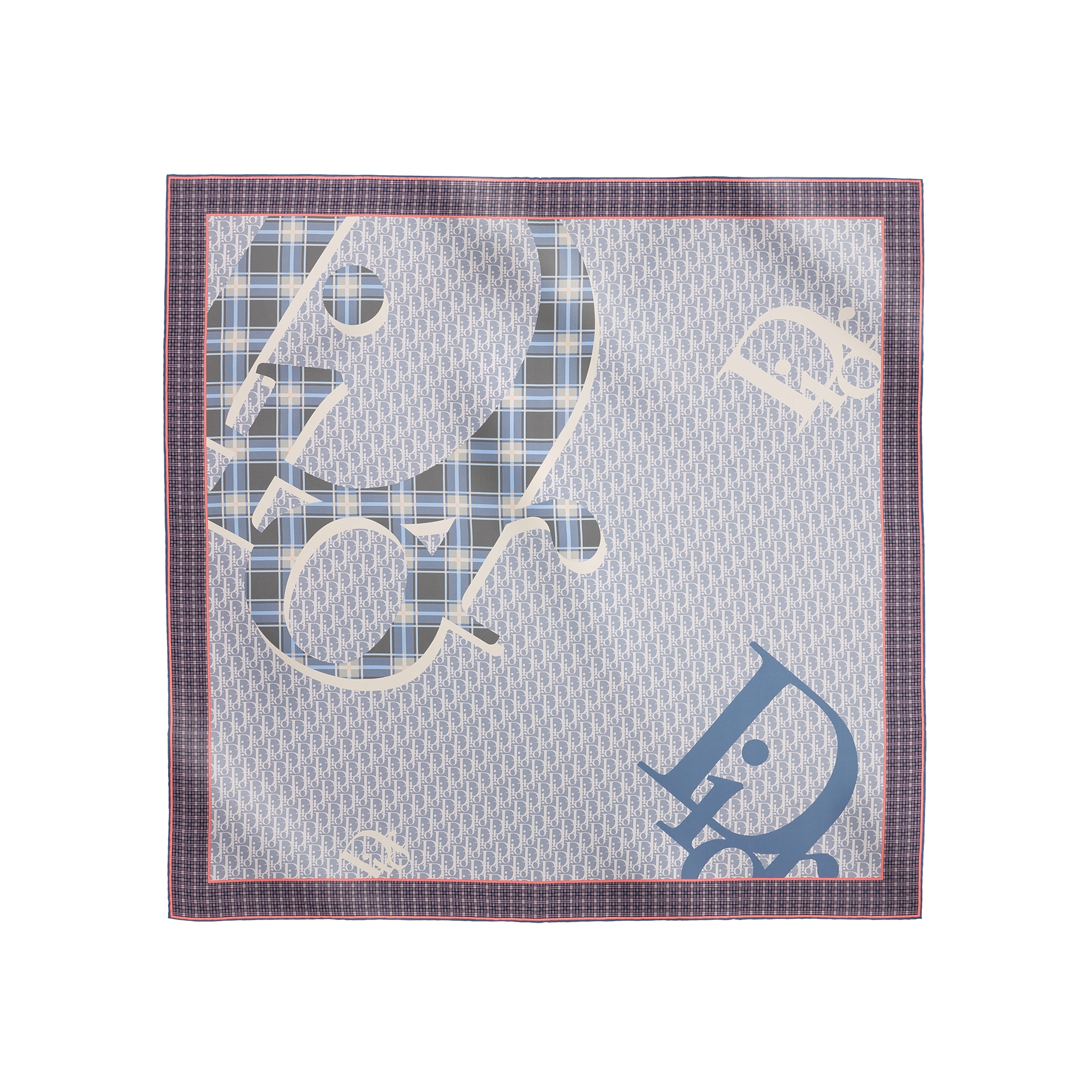  Twill de soie bleu multicolore