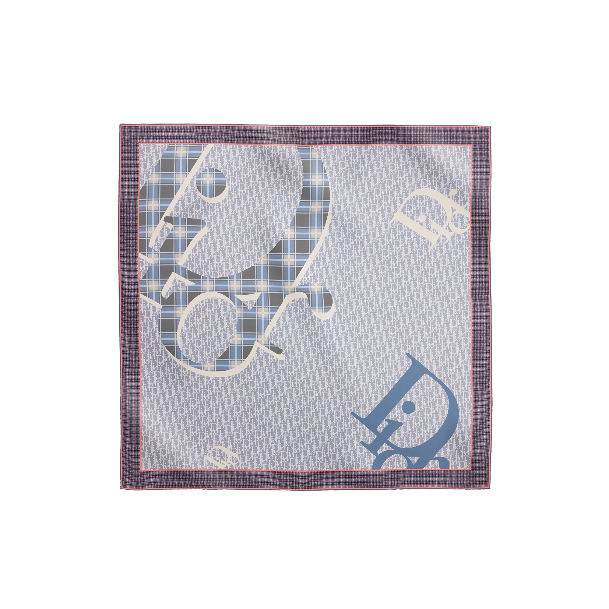  Blue Multicolor Silk Twill