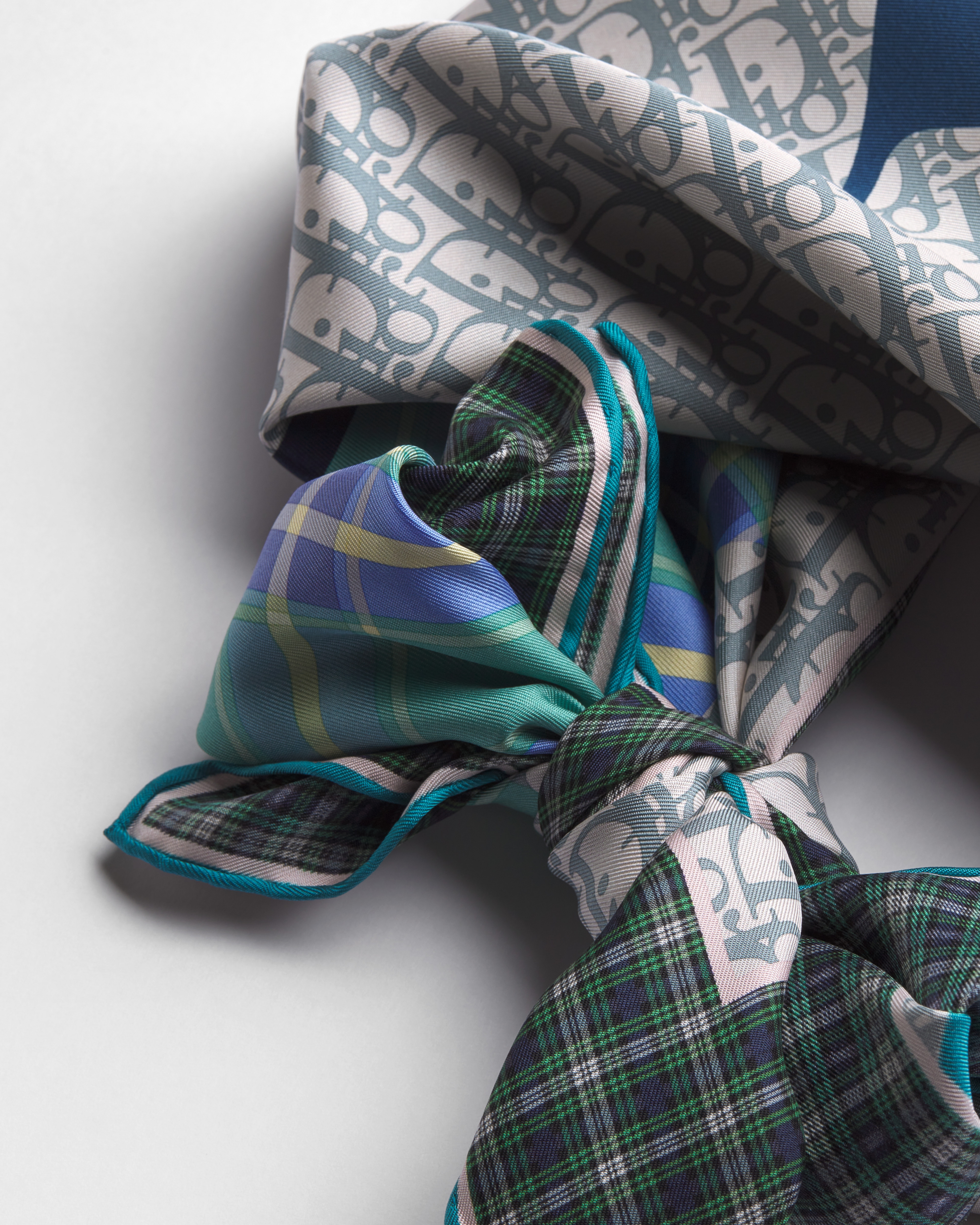 Dior Infini Tartan 90 Square Scarf