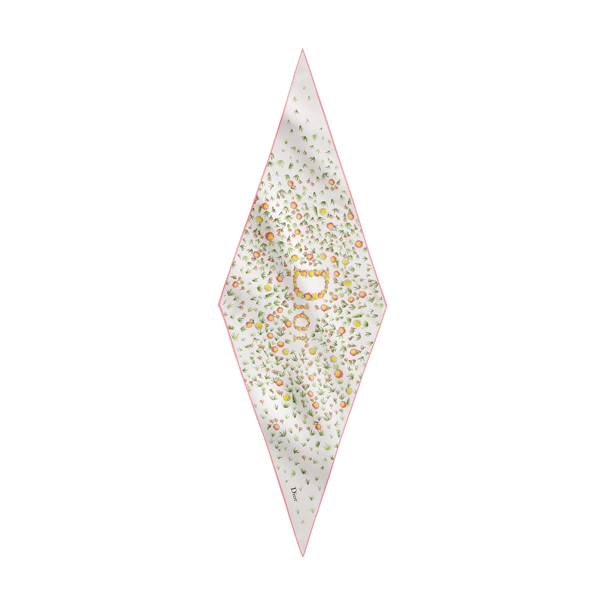 Daisy Garden Dior Diamond Ecru Multicolor Silk Twill E01