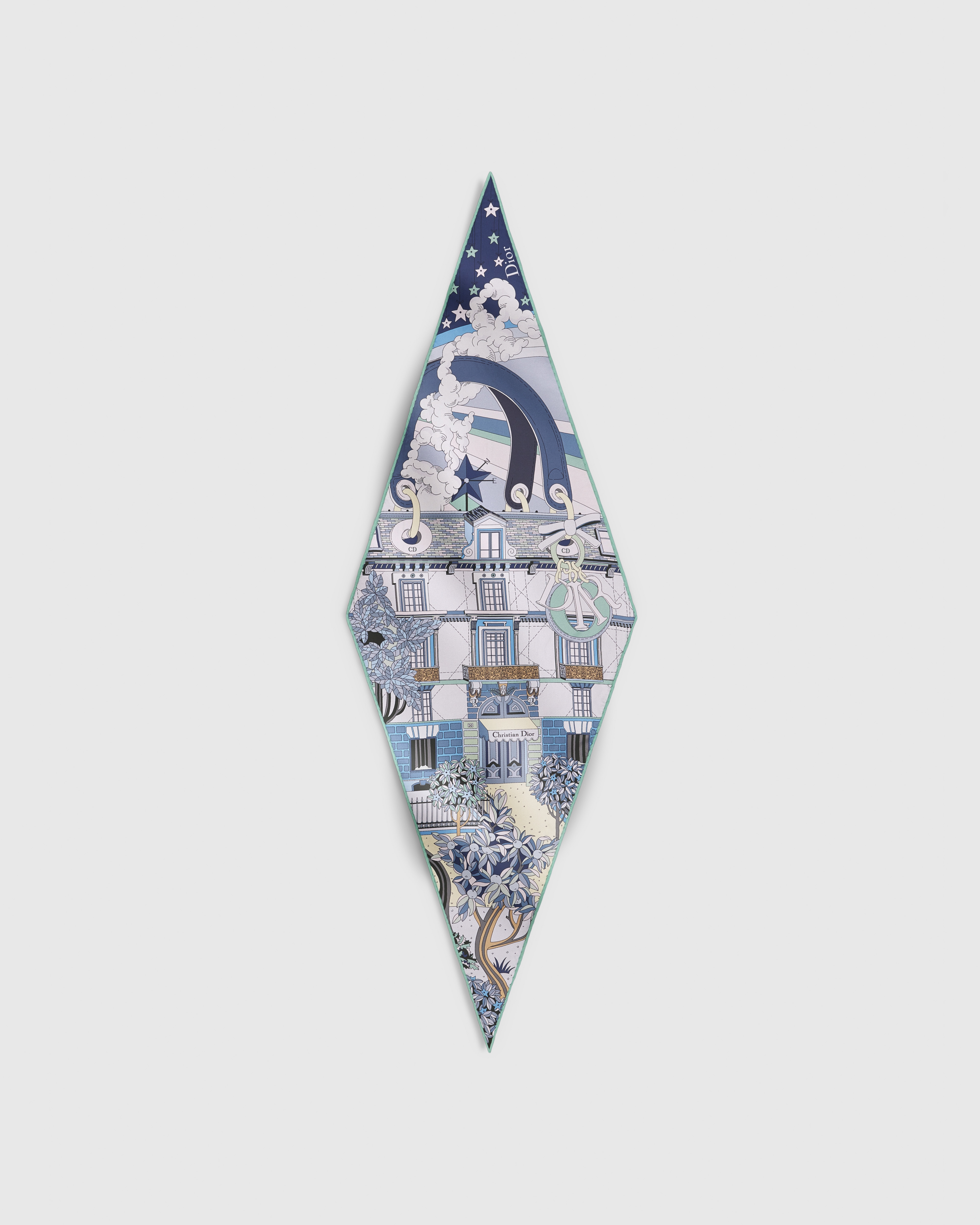 Dior Avenue Dior Diamond Denim Blue Silk Twill E01