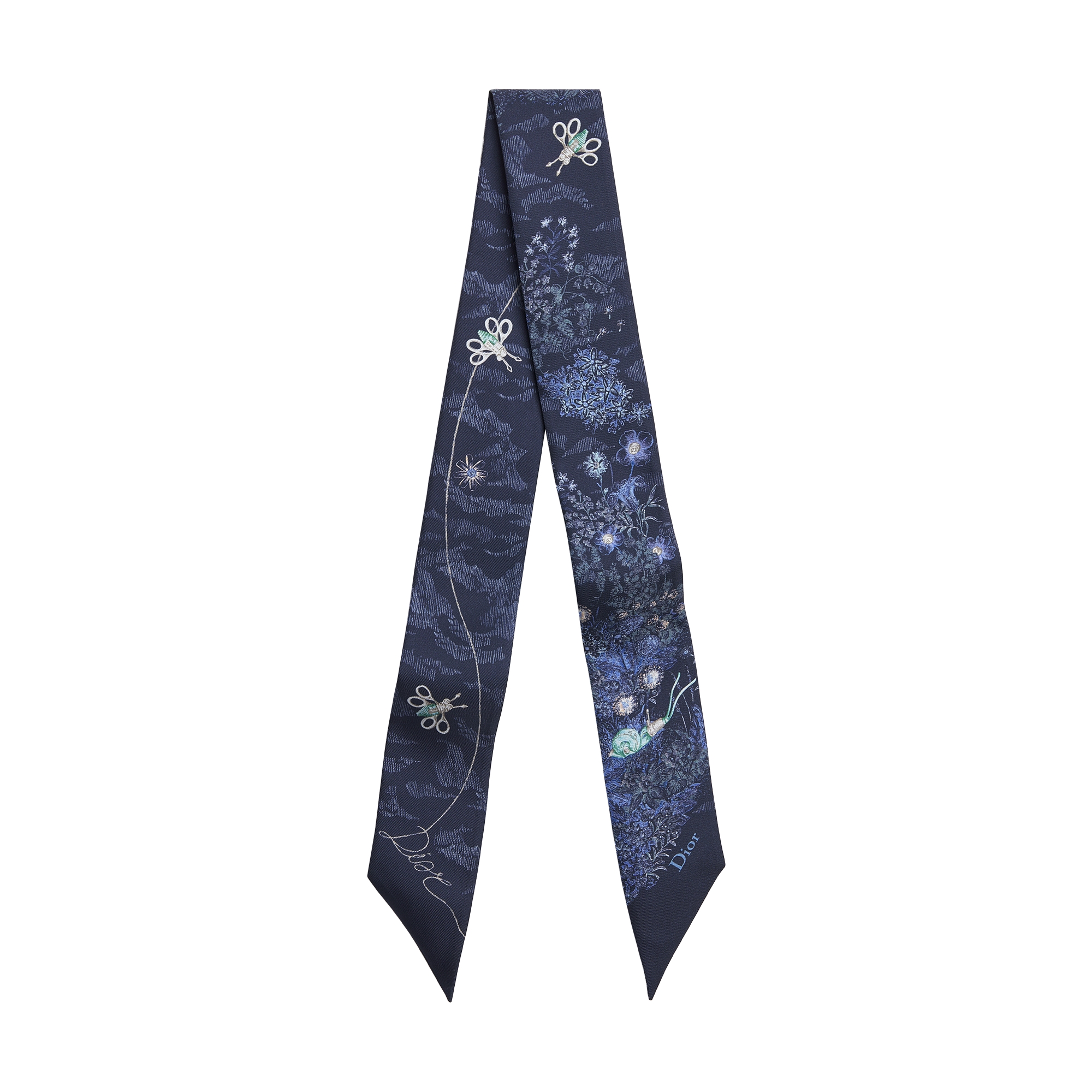  딥 블루 실크 트윌