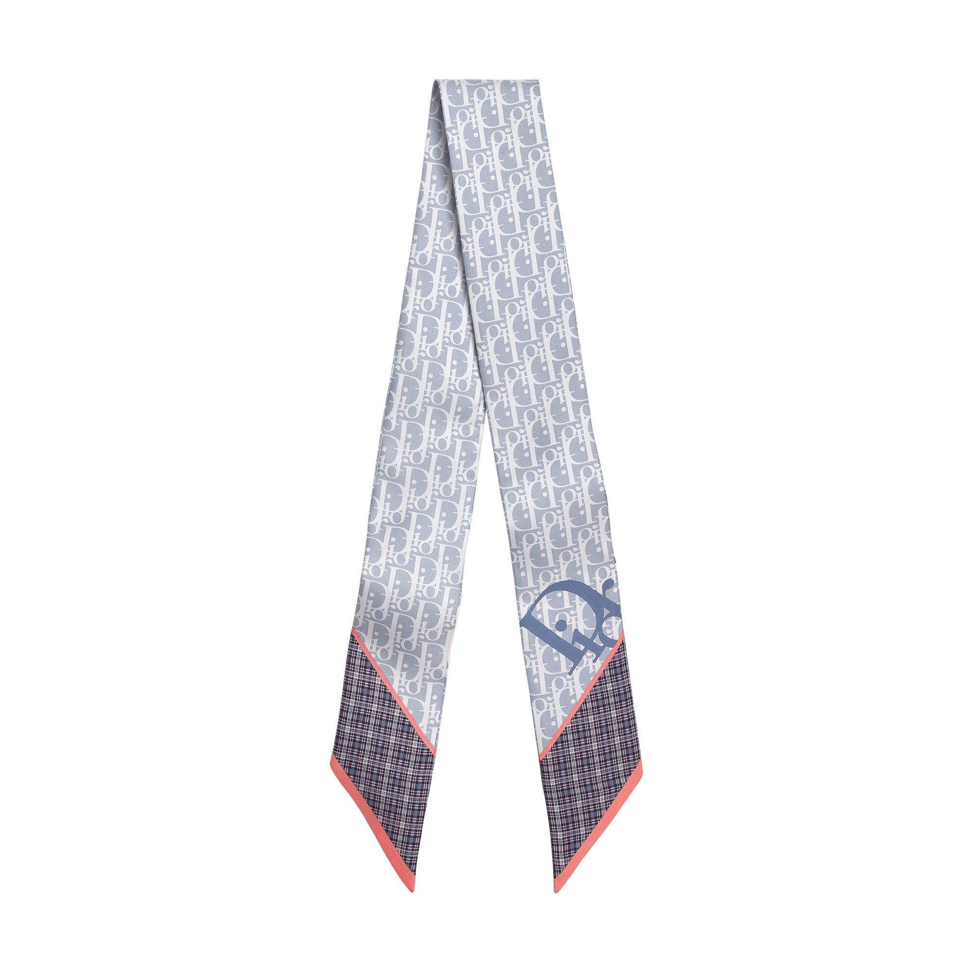Dior Infini Tartan Mitzah Scarf Blue Multicolor Silk Twill | DIOR