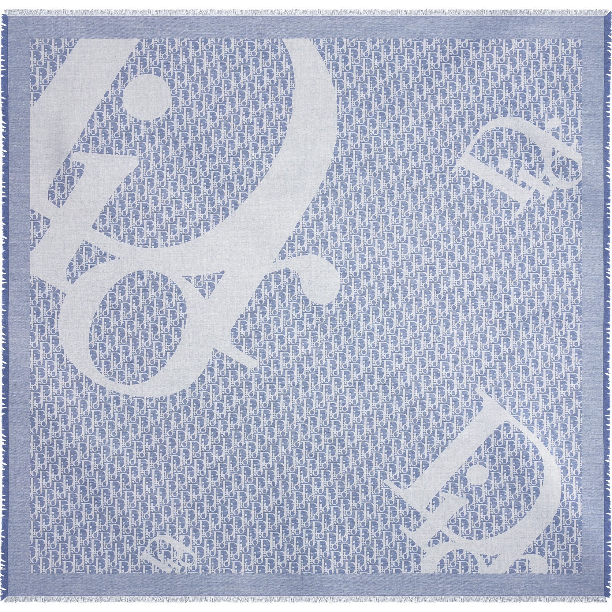  Baumwolle, Kaschmir und Seidenjacquard in Denimblau