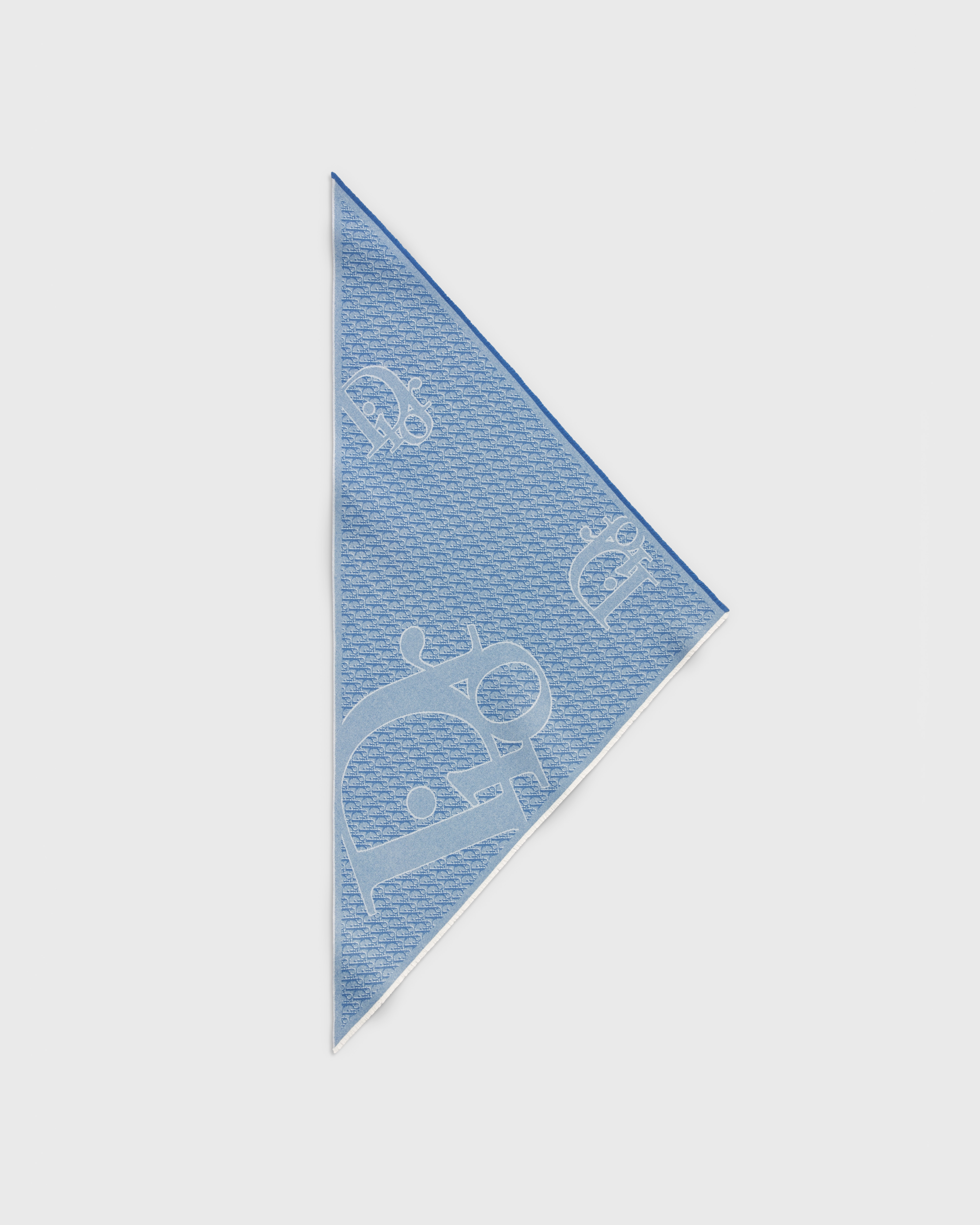 Dior Infini Triangle Scarf Blue Wool Jacquard E01
