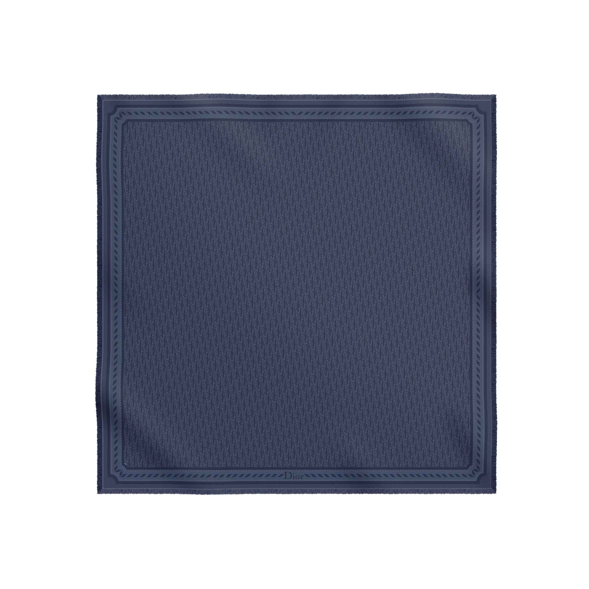  Jacquard de seda e lã azul-escuro