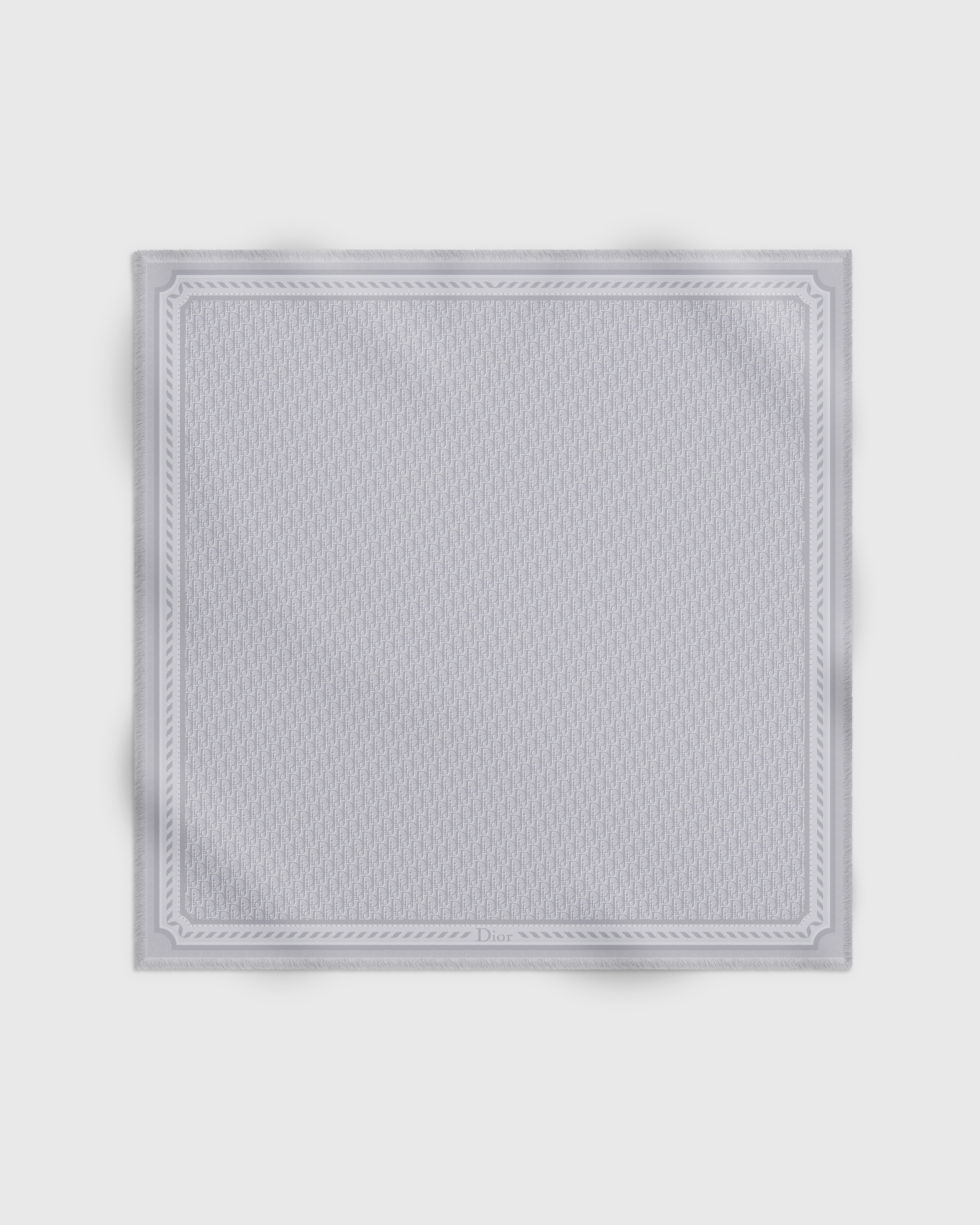 Dior Oblique Shawl Gray Wool and Silk Jacquard E01