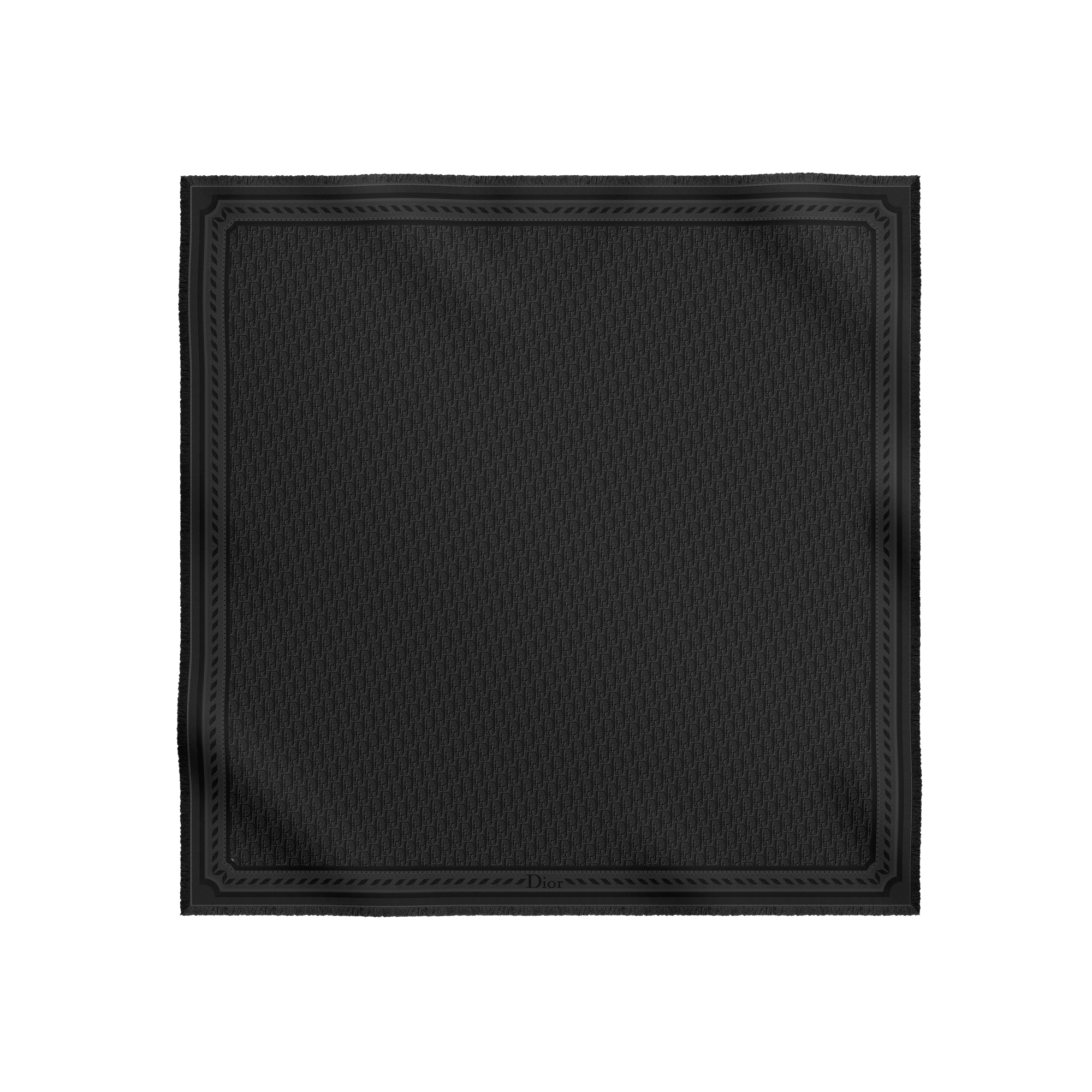 Dior Oblique Shawl Black Wool and Silk Jacquard E01