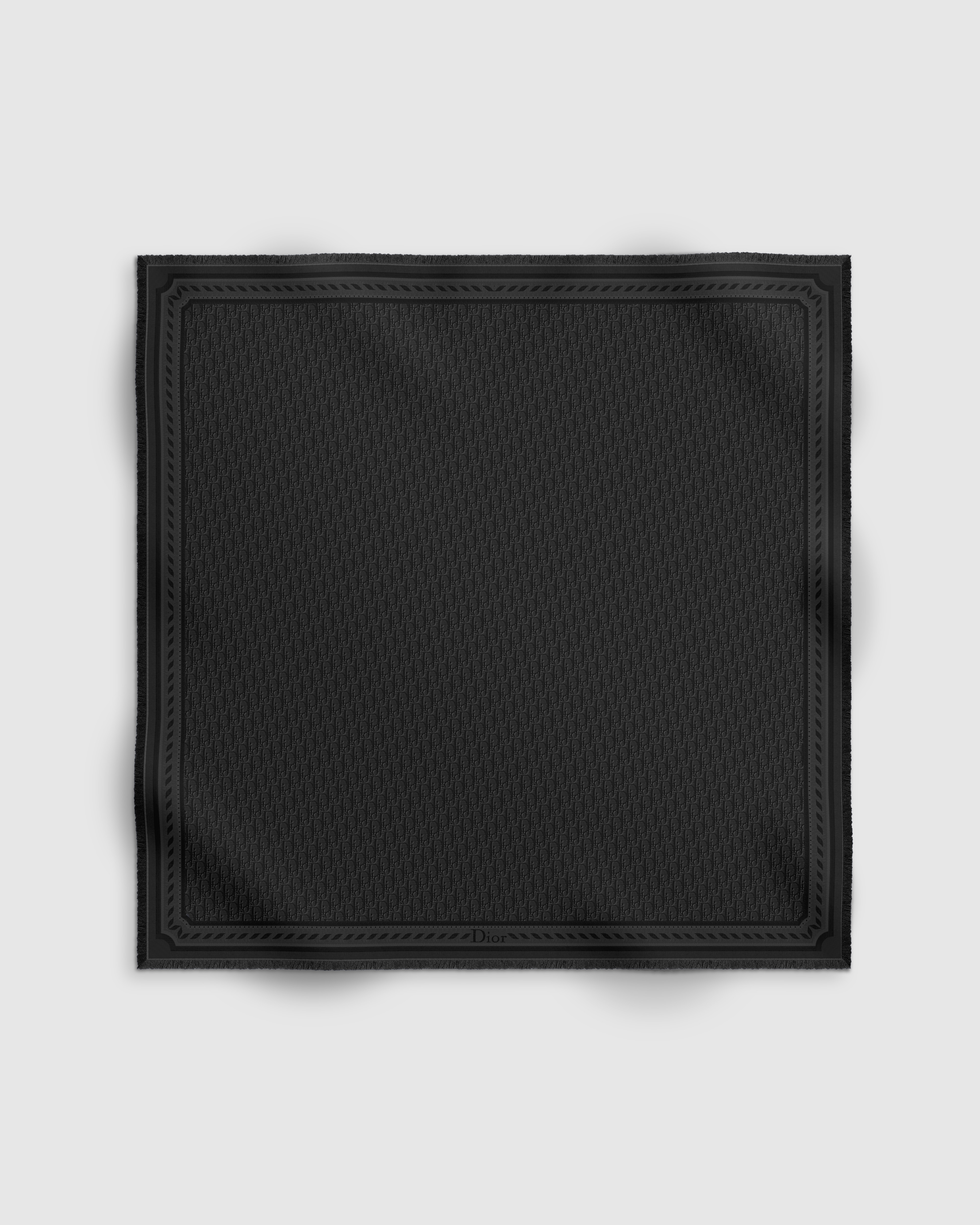 Dior Oblique Shawl Black Wool and Silk Jacquard E01