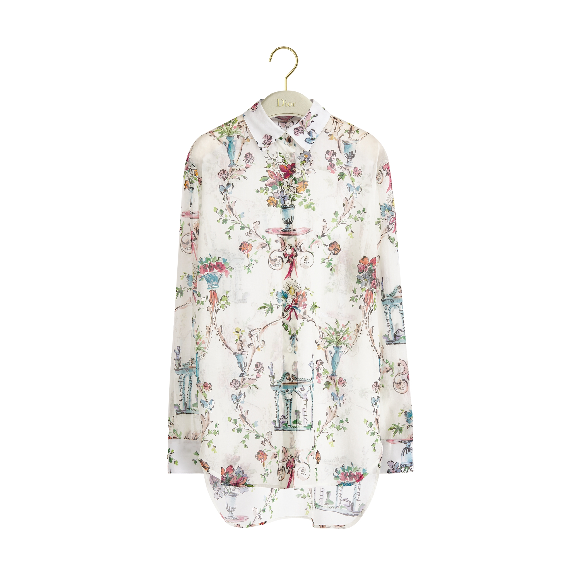 Dioriviera Blouse White Cotton Muslin with Multicolor Dior