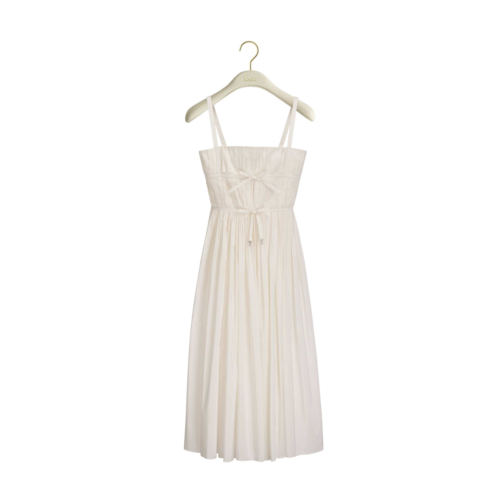 Dioriviera Mid-Length Flared Dress White Cotton and Silk Taffeta