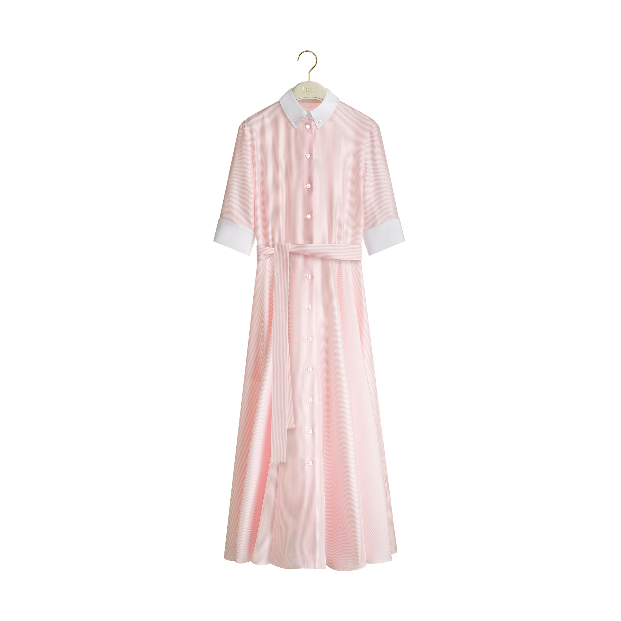 DIOR | Dioriviera ベルト付き ミディシャツドレス D-Stripes シルクツイル