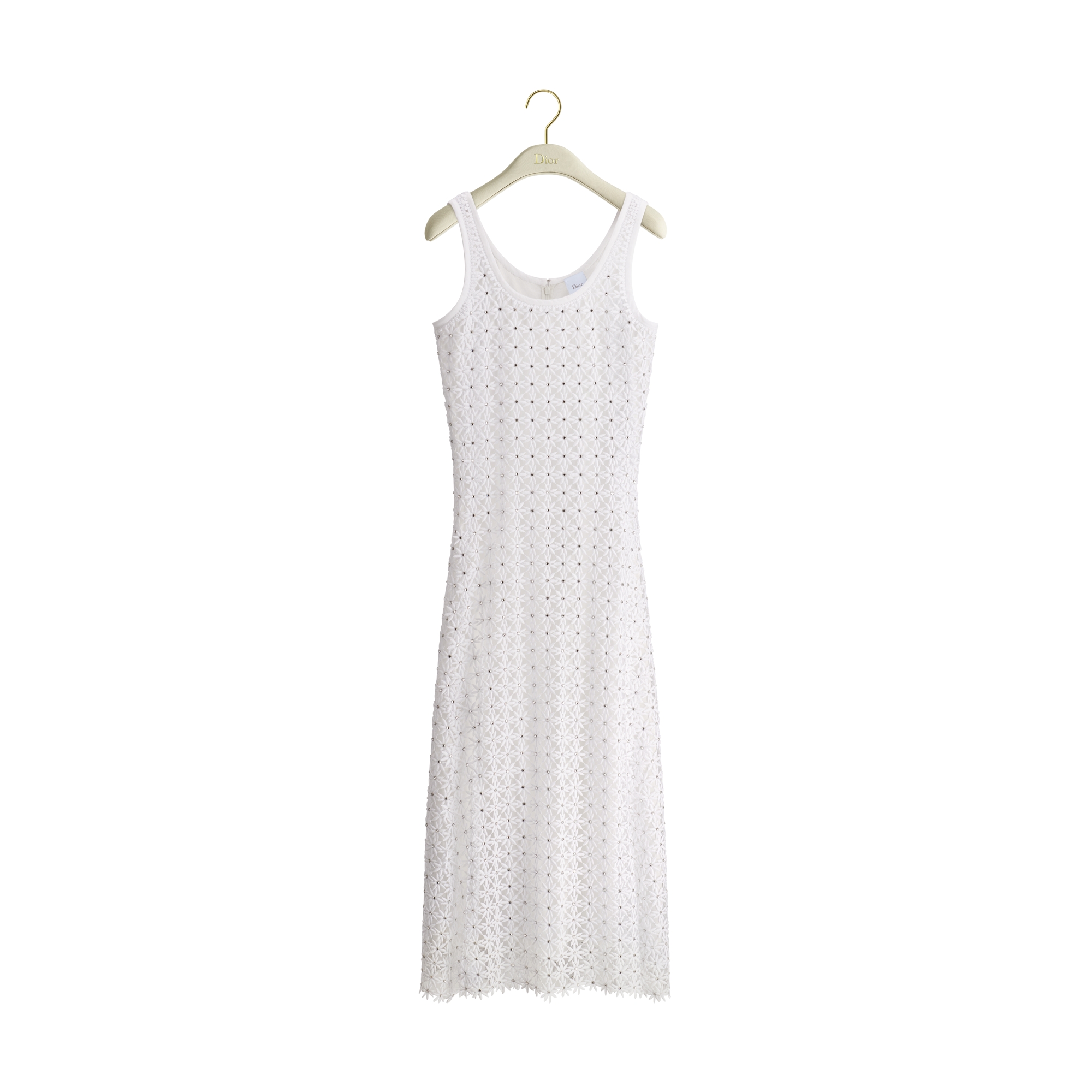 Vestido Dioriviera bordado mídi Renda com mescla de algodão Dior