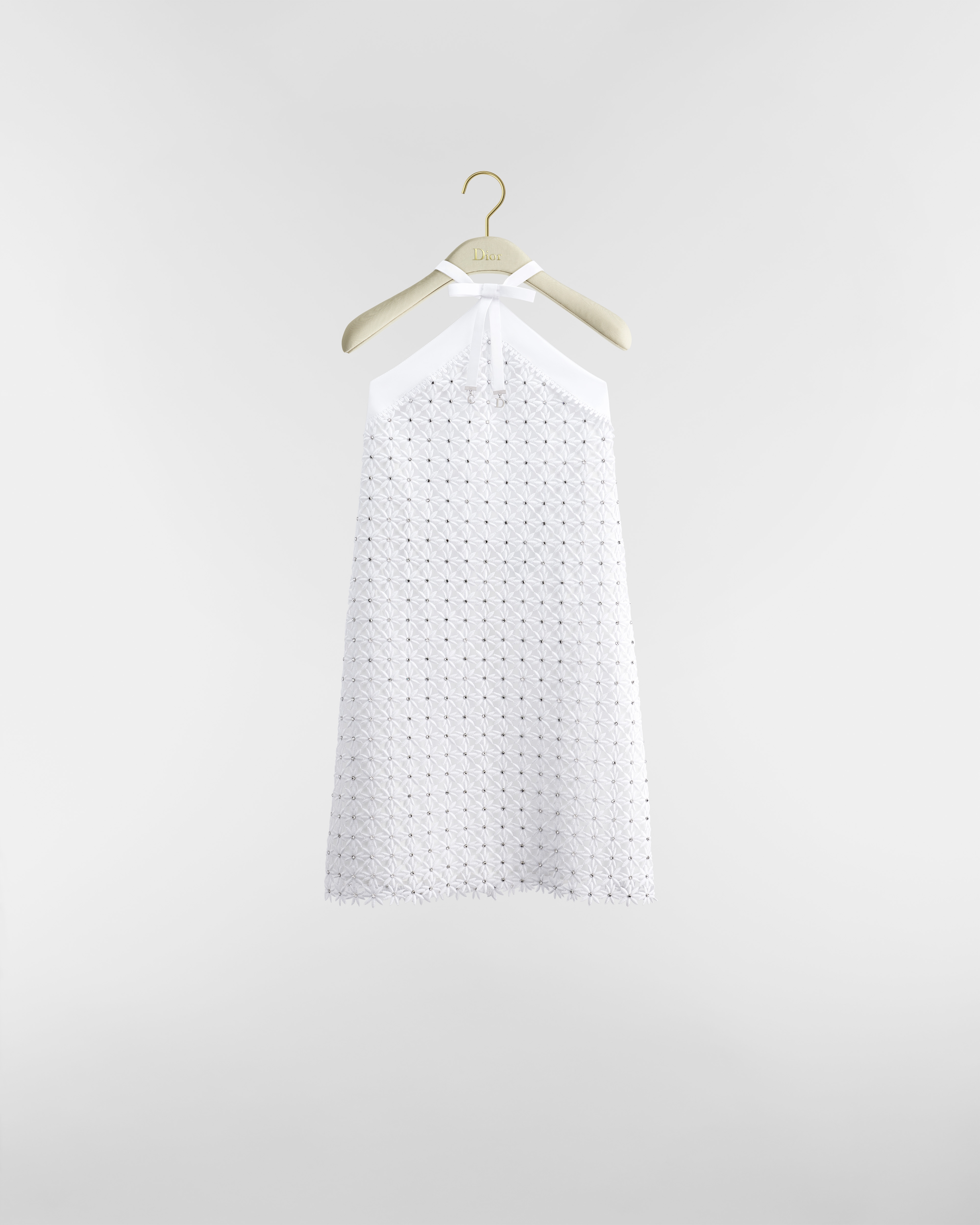 Dress White Daisy Cotton-Blend Guipure Lace E01