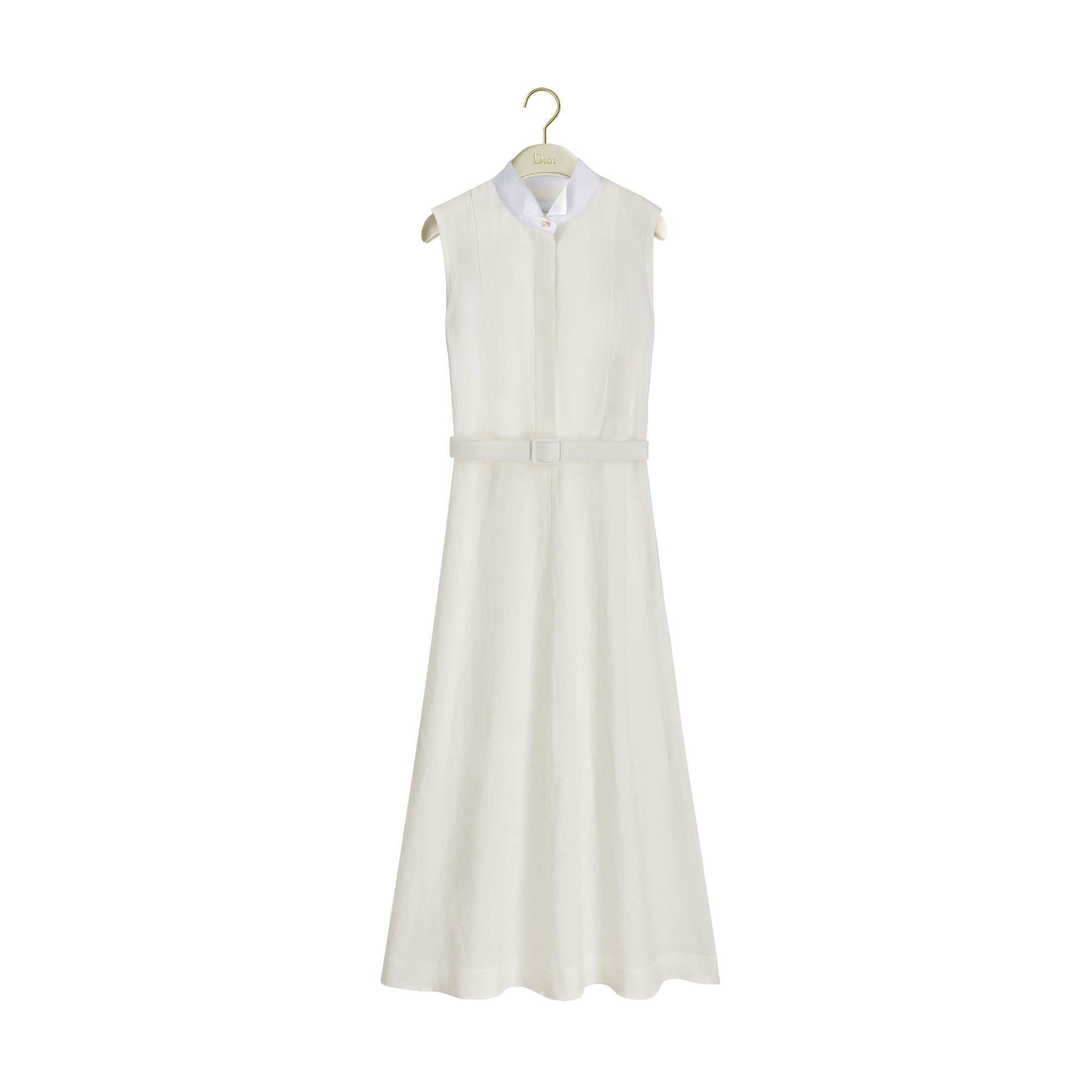 Dioriviera Mid-Length Belted Shirtdress Ecru Linen | DIOR US