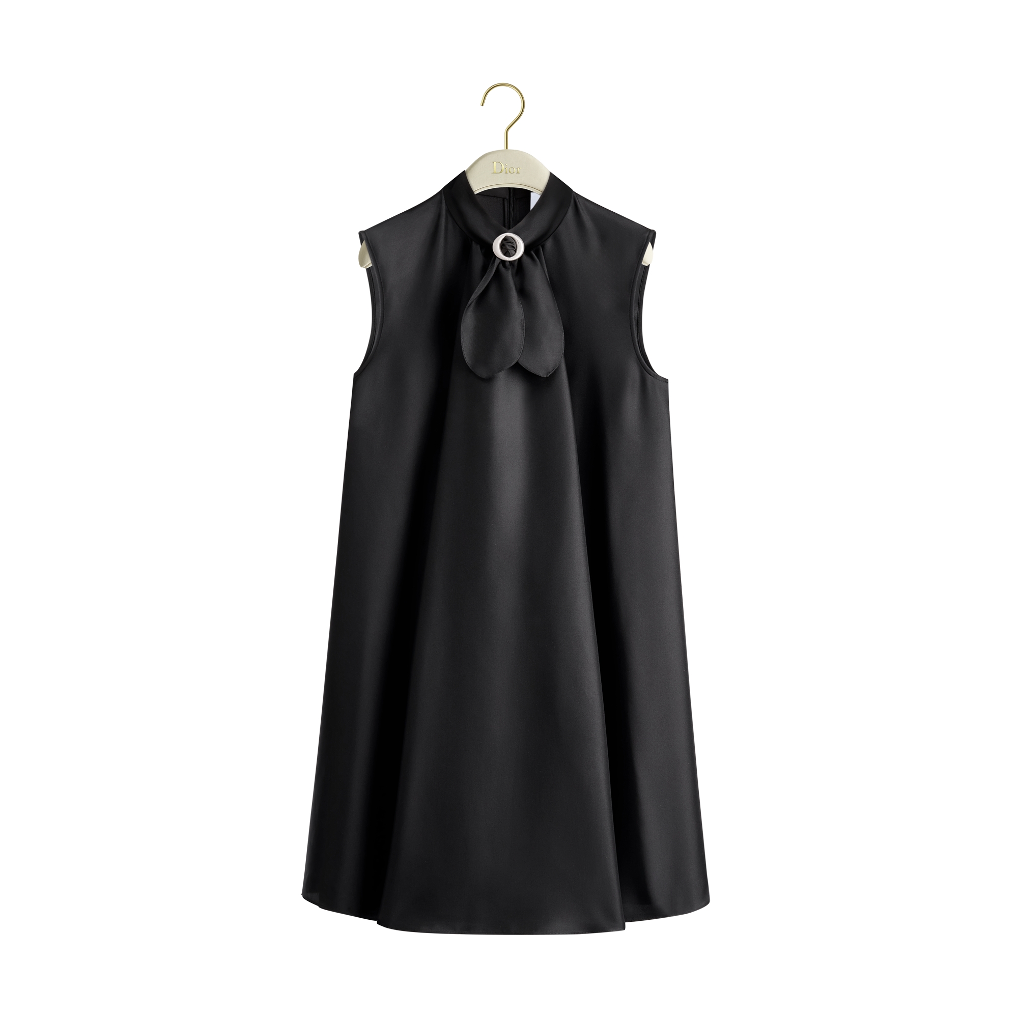 Dioriviera Short Flared Dress Black Silk Twill | DIOR