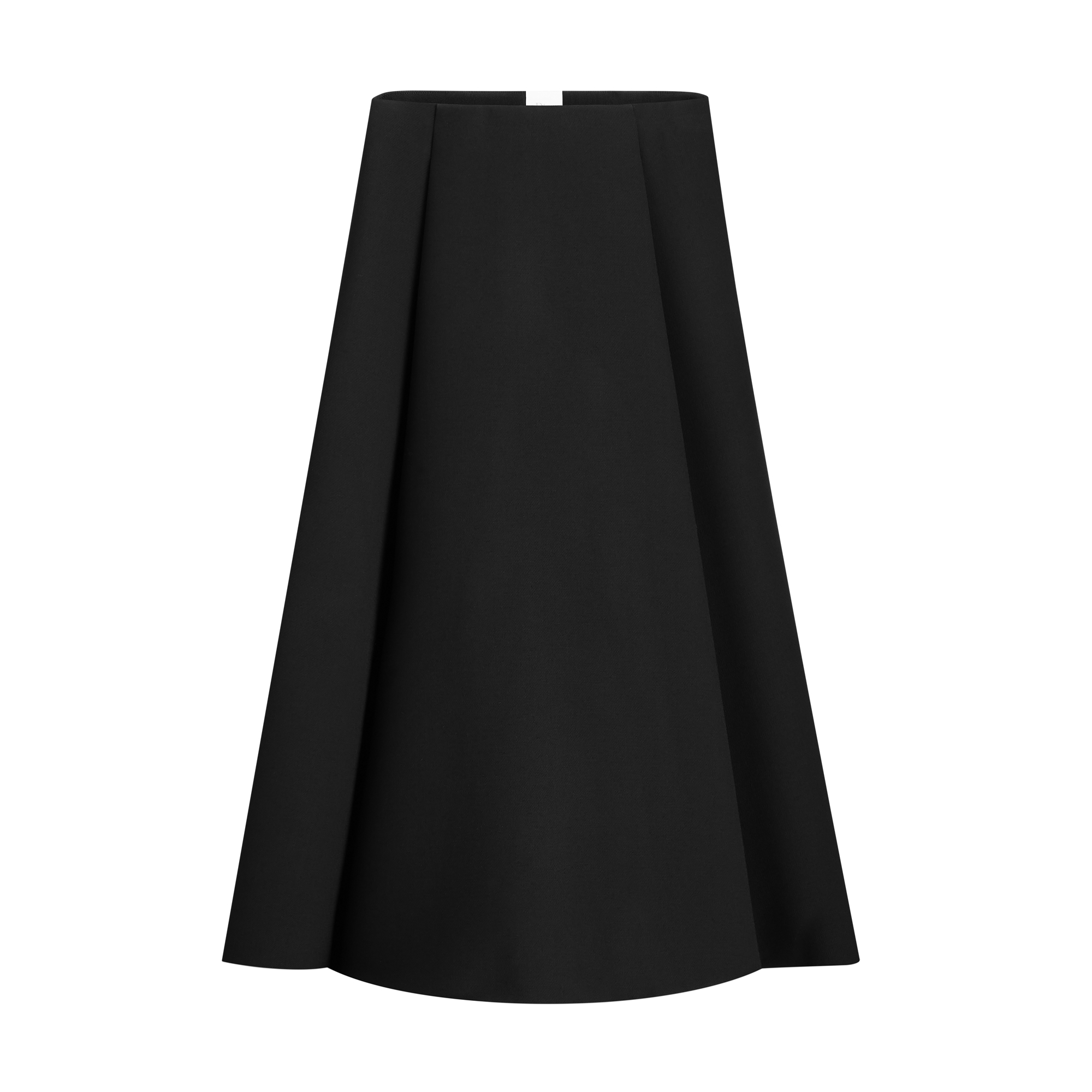 Mid-Length Flared Skirt Black Wool and Silk | DIOR