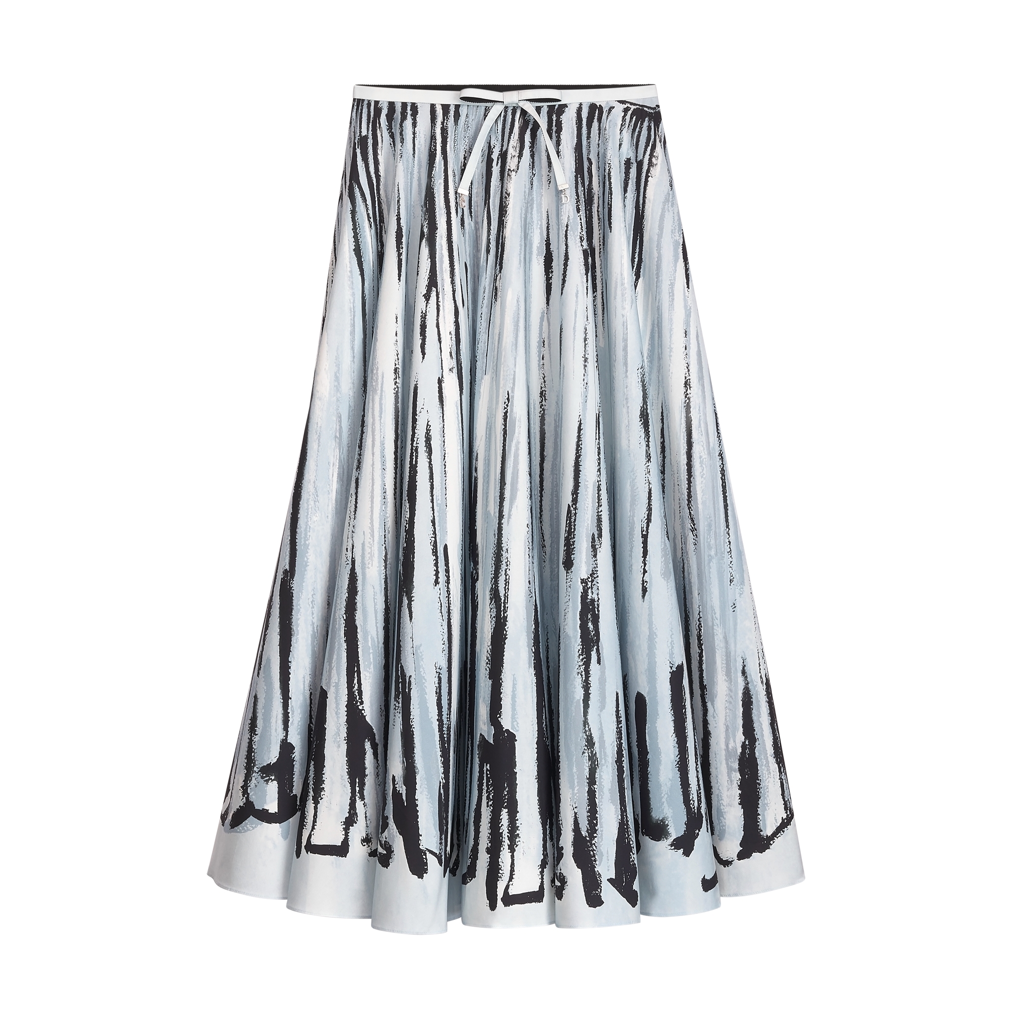  Blue Cotton Poplin with Black Tie & Dye Motif