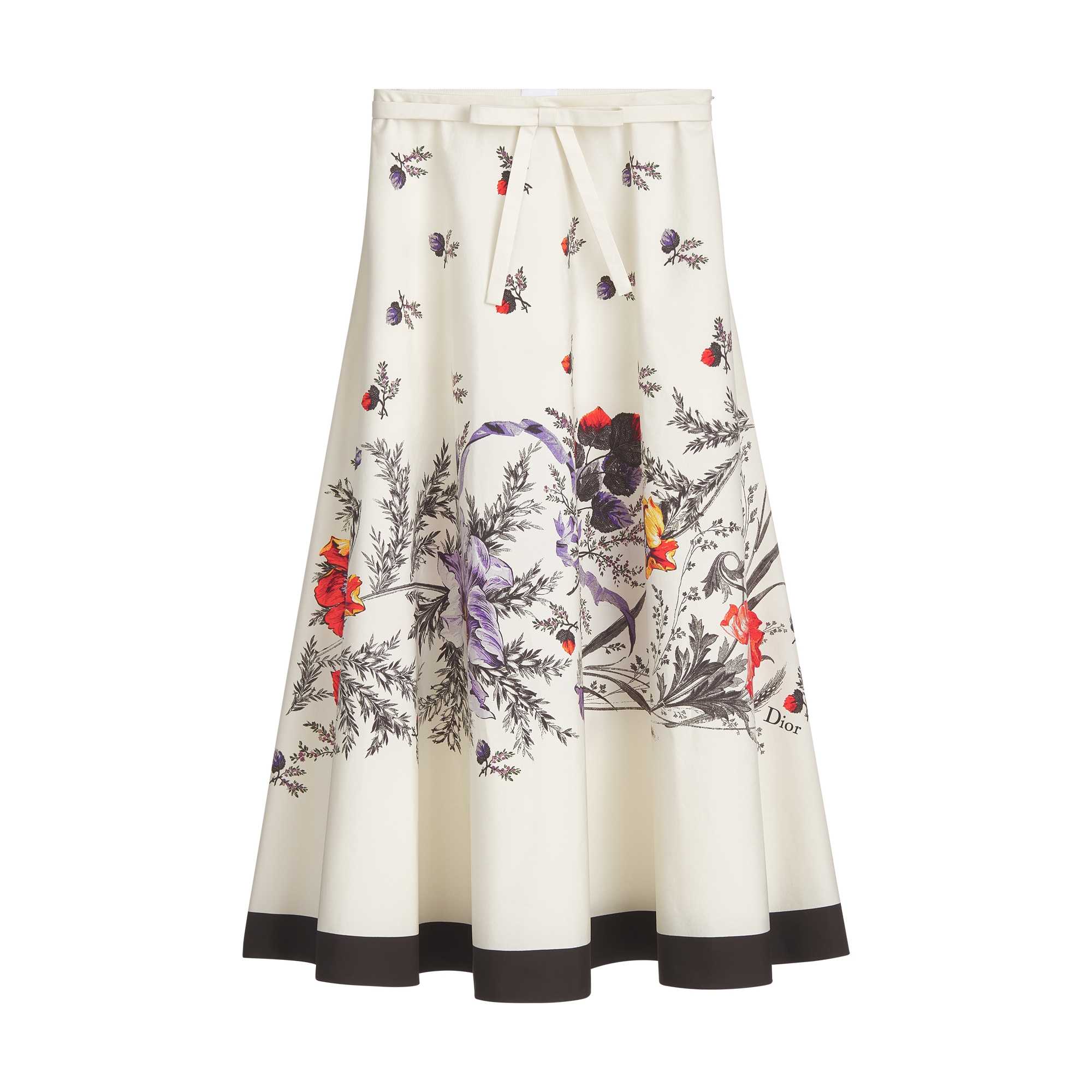 DIOR | ベルト付き ミディスカート Dior Bloom Tapestry コットンポプリン