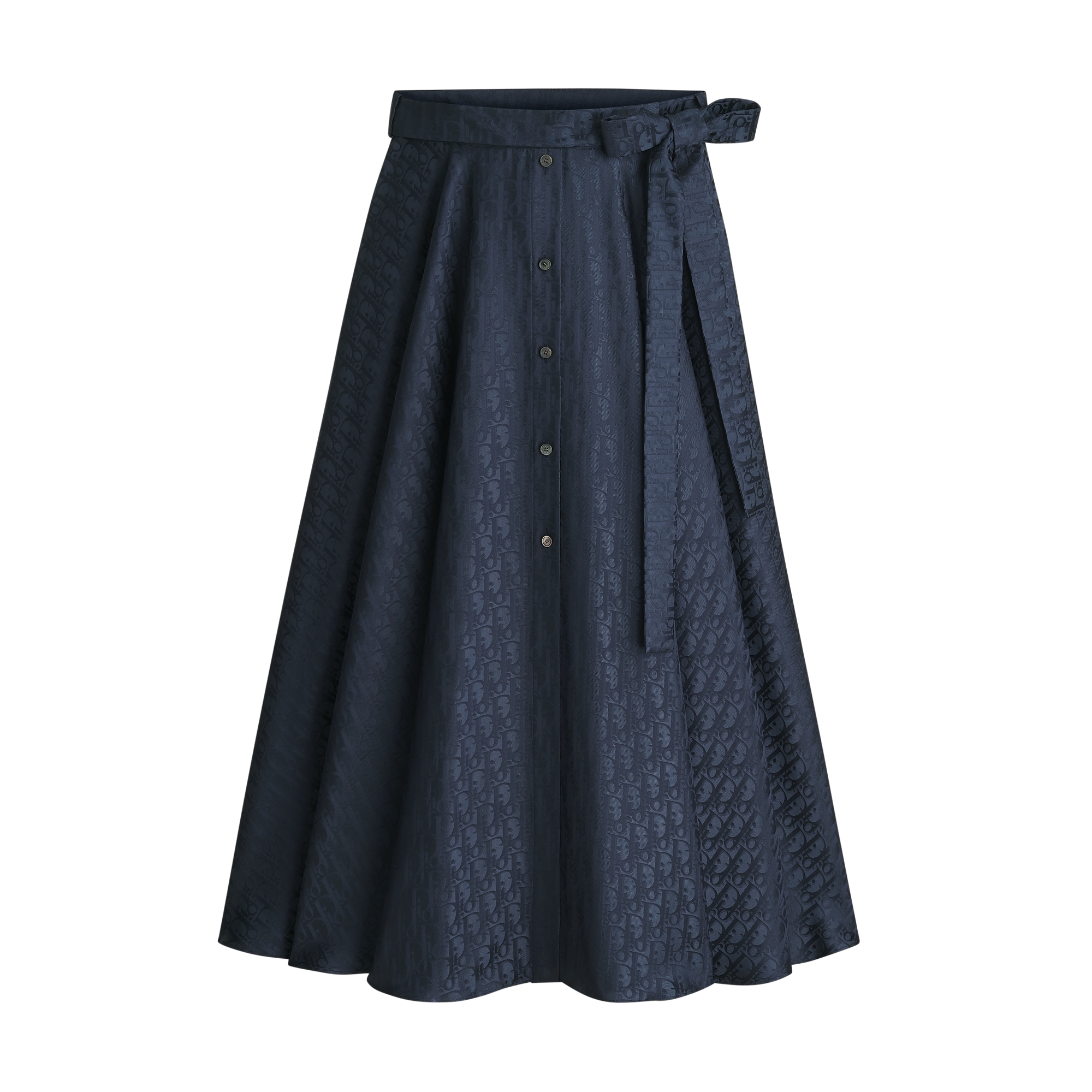 DIOR | タイベルト付き ミディスカート ディオール オブリーク シルク