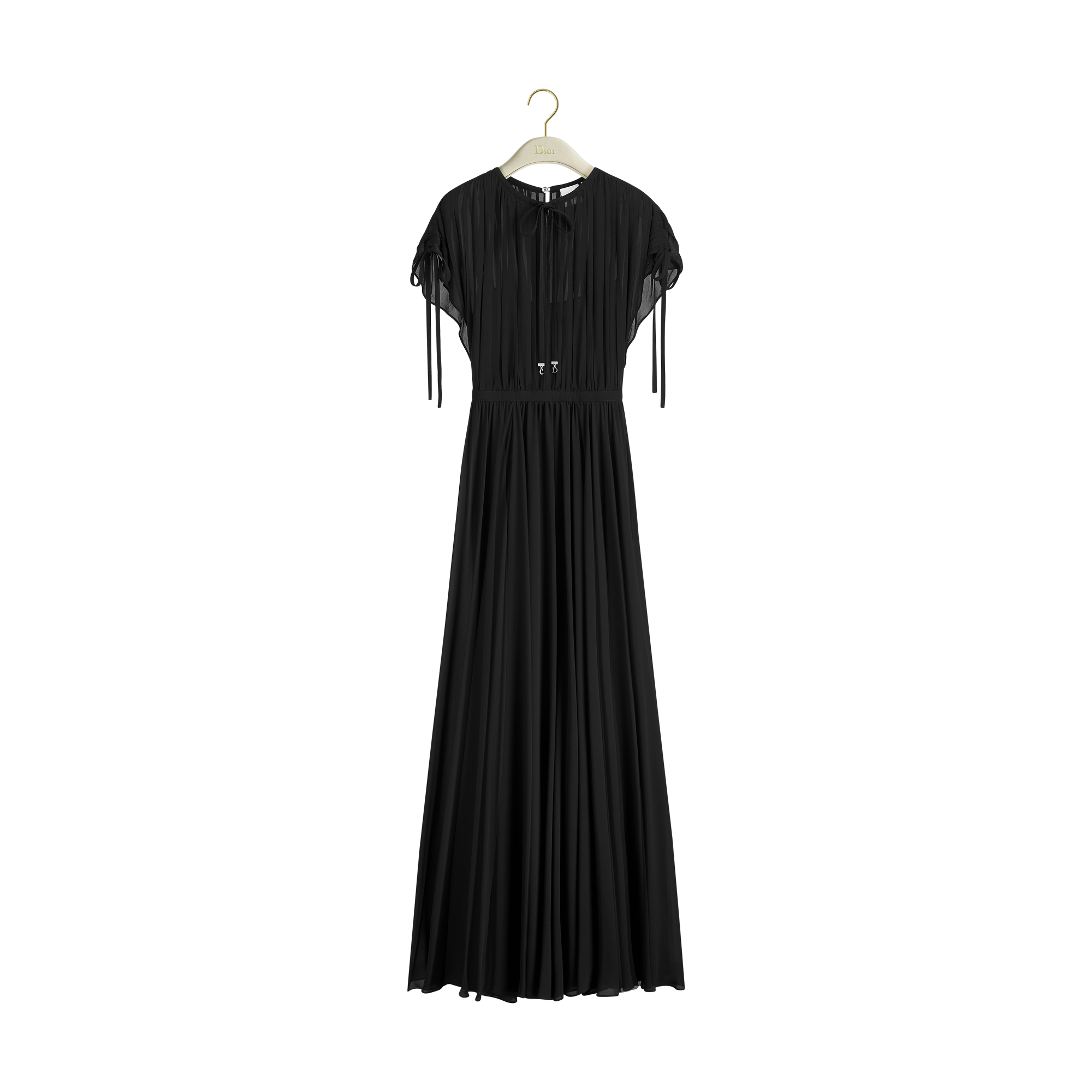 Dioriviera Long Flared Dress Black Silk Georgette | DIOR