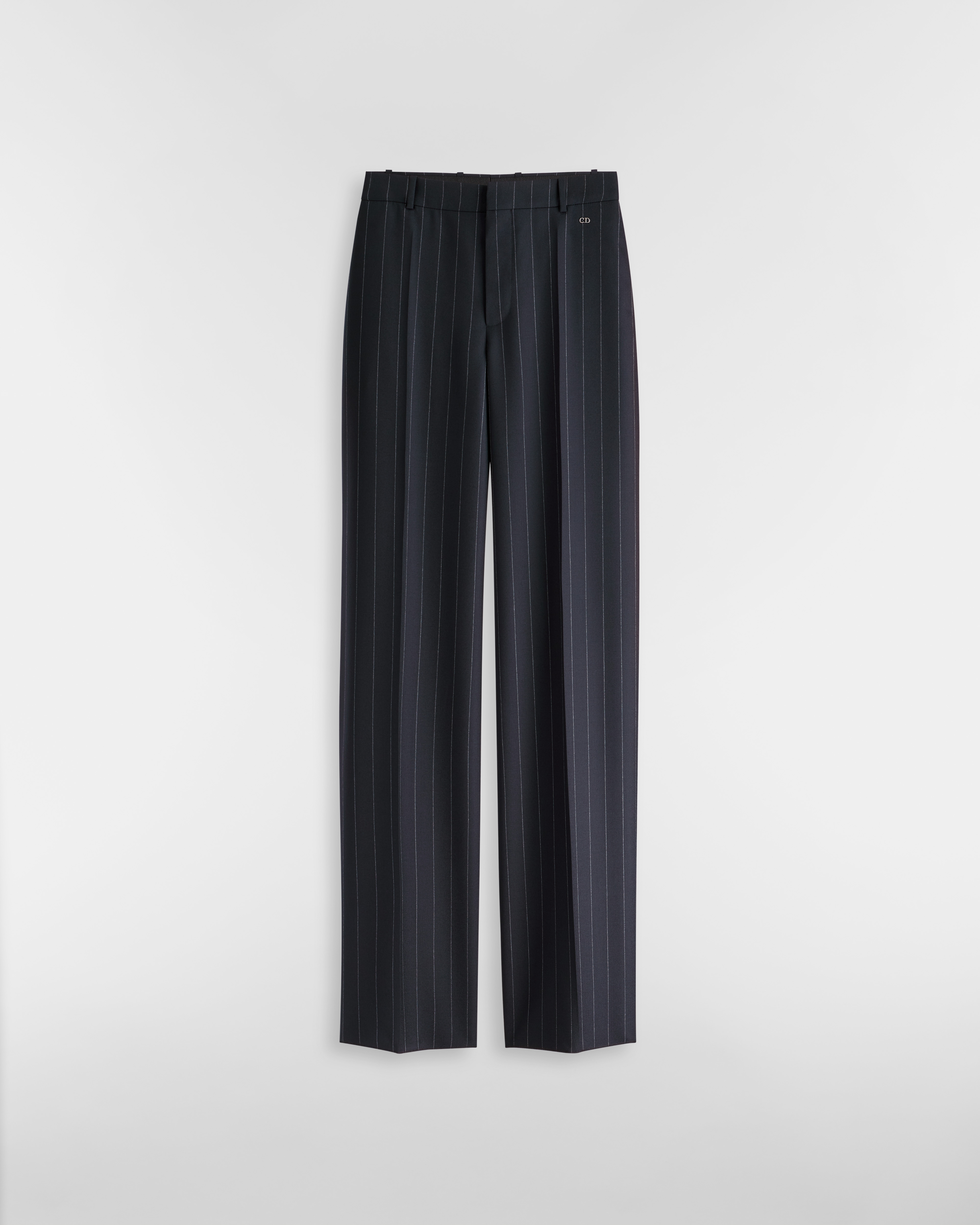 Regular-Fit Pants Navy Blue D-Stripes Virgin Wool E01