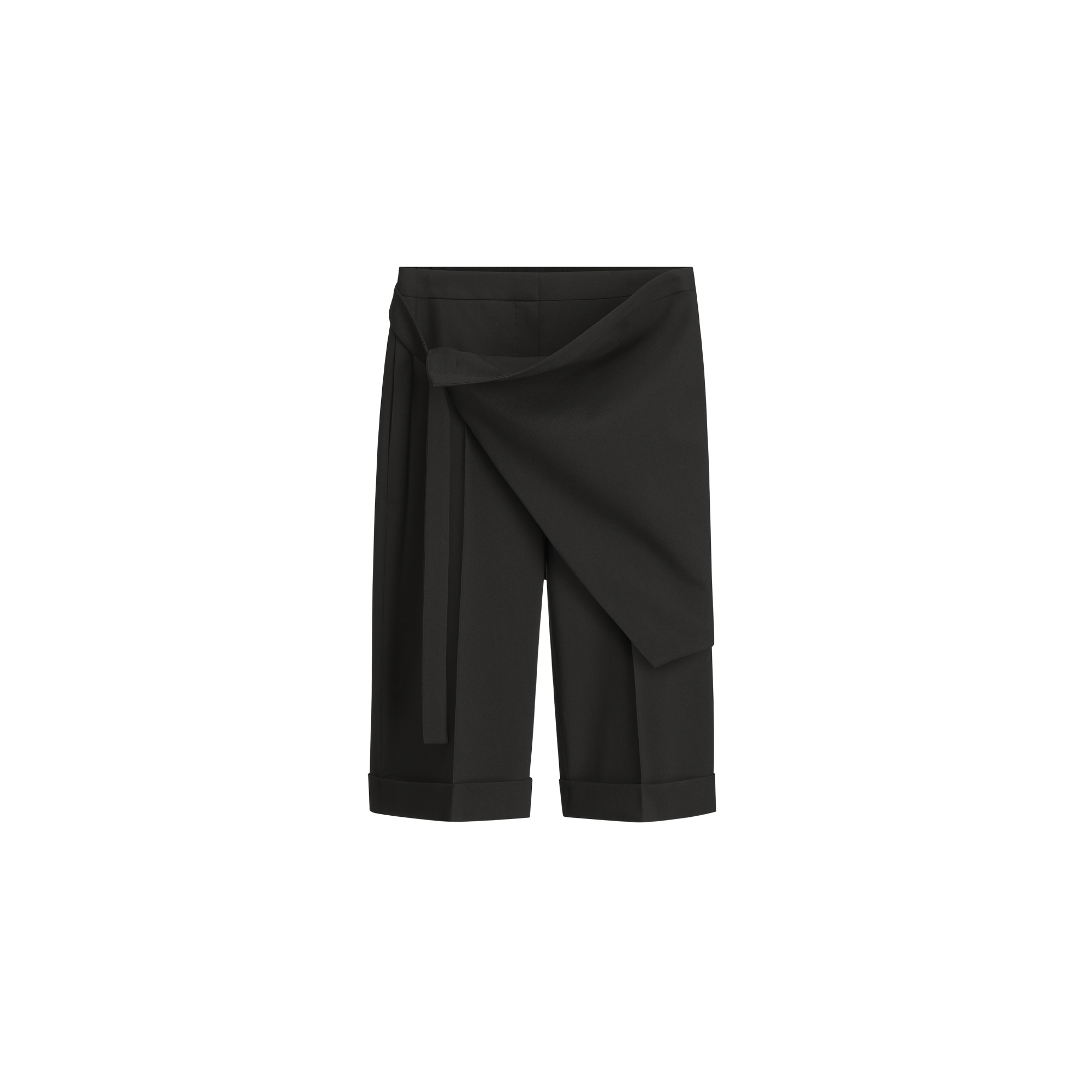 【Christian Dior】クロップドパンツ ウール×シルク ブラック DIOR | ドレープ クロップドパンツ ウール