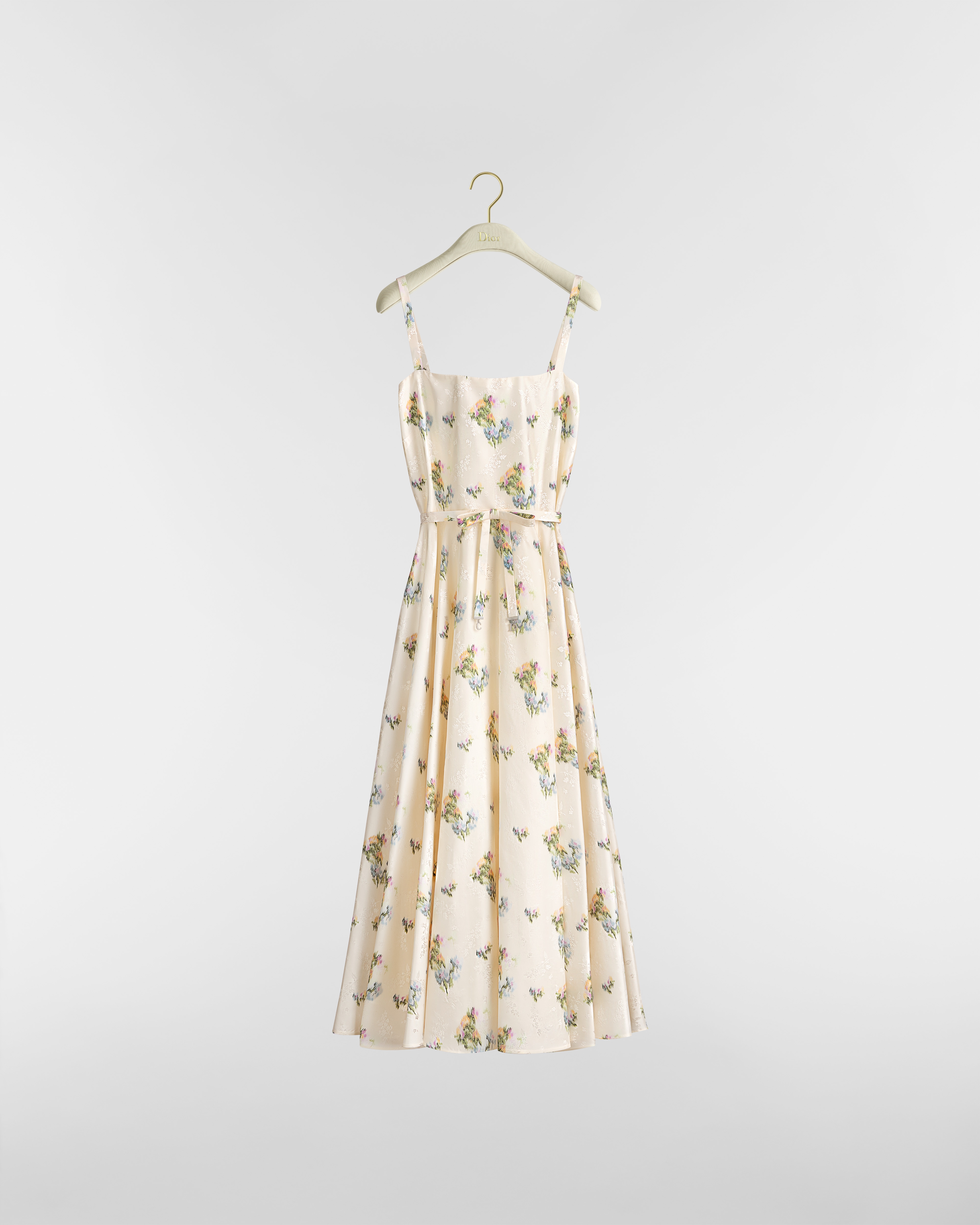 Mid-Length Flared Dress with Belt