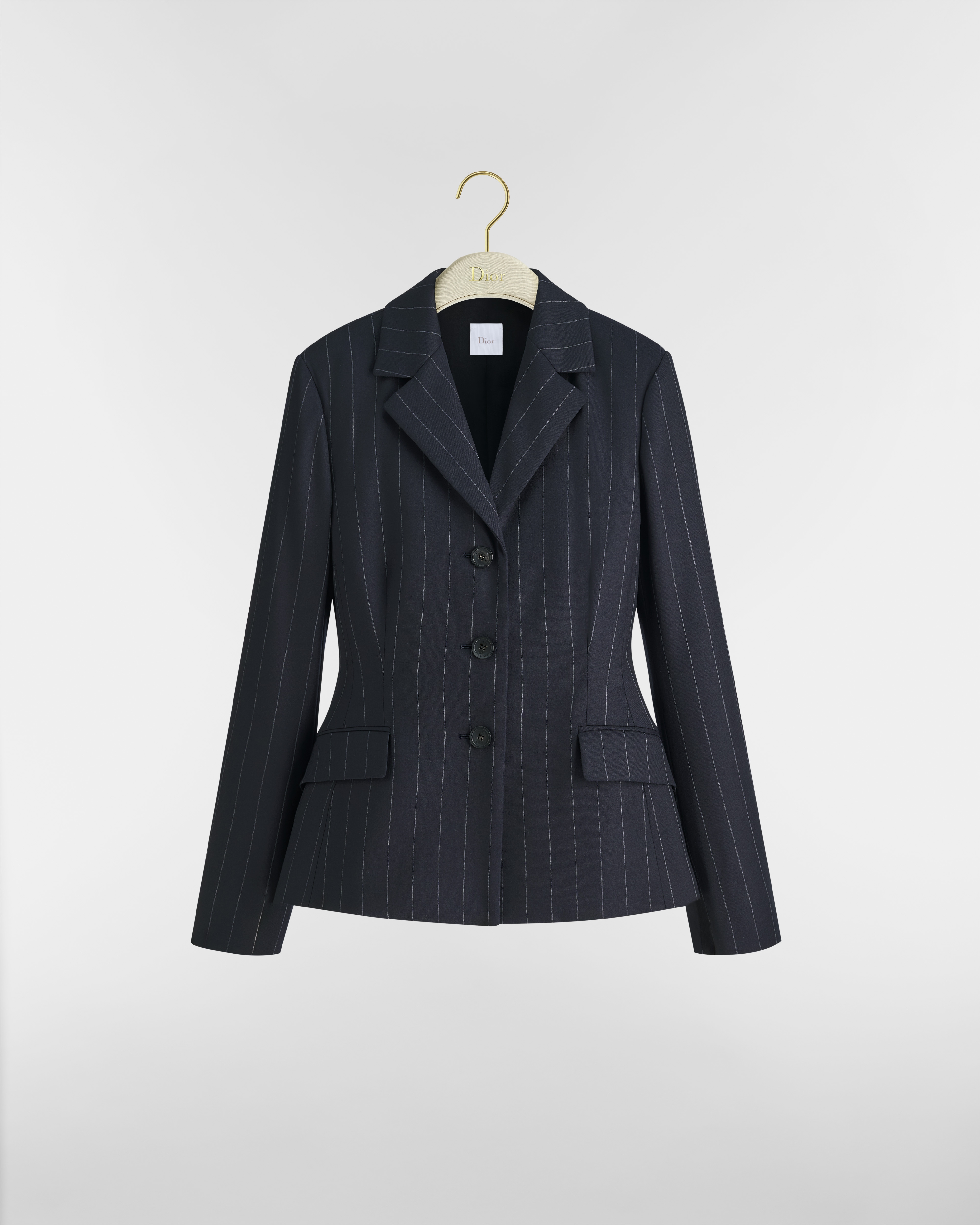 Bar Jacket Navy Blue D-Stripes Virgin Wool E01