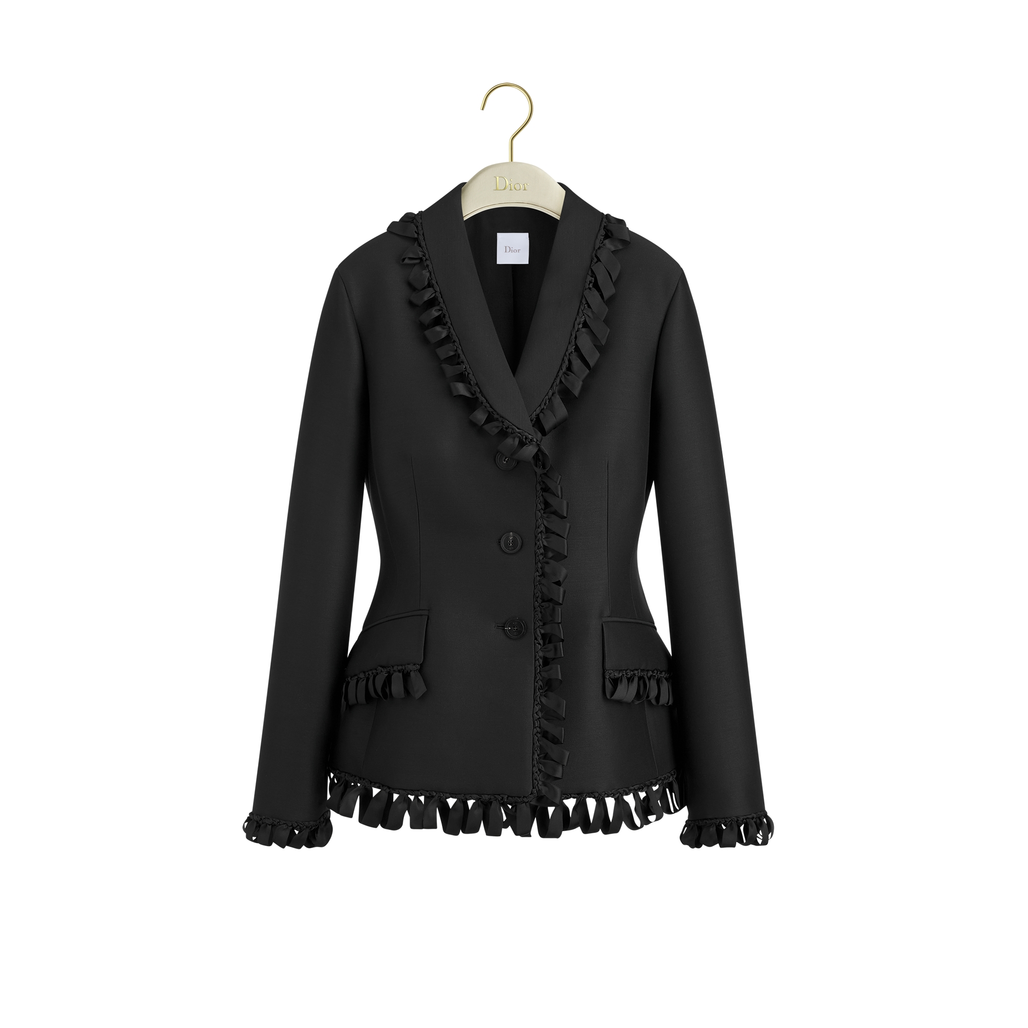 Bar Jacket Black Wool and Silk E01