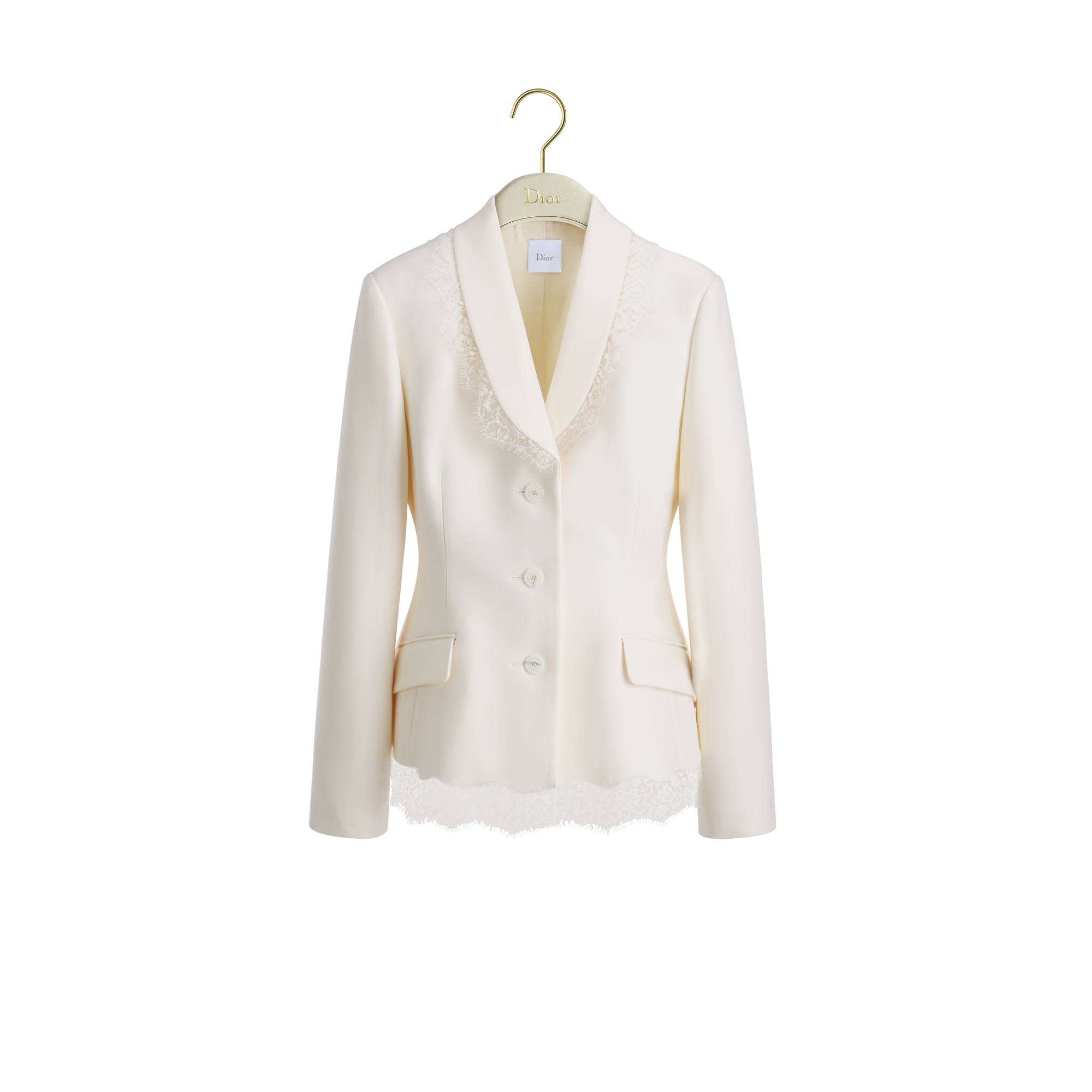  White Wool, Silk and Lace