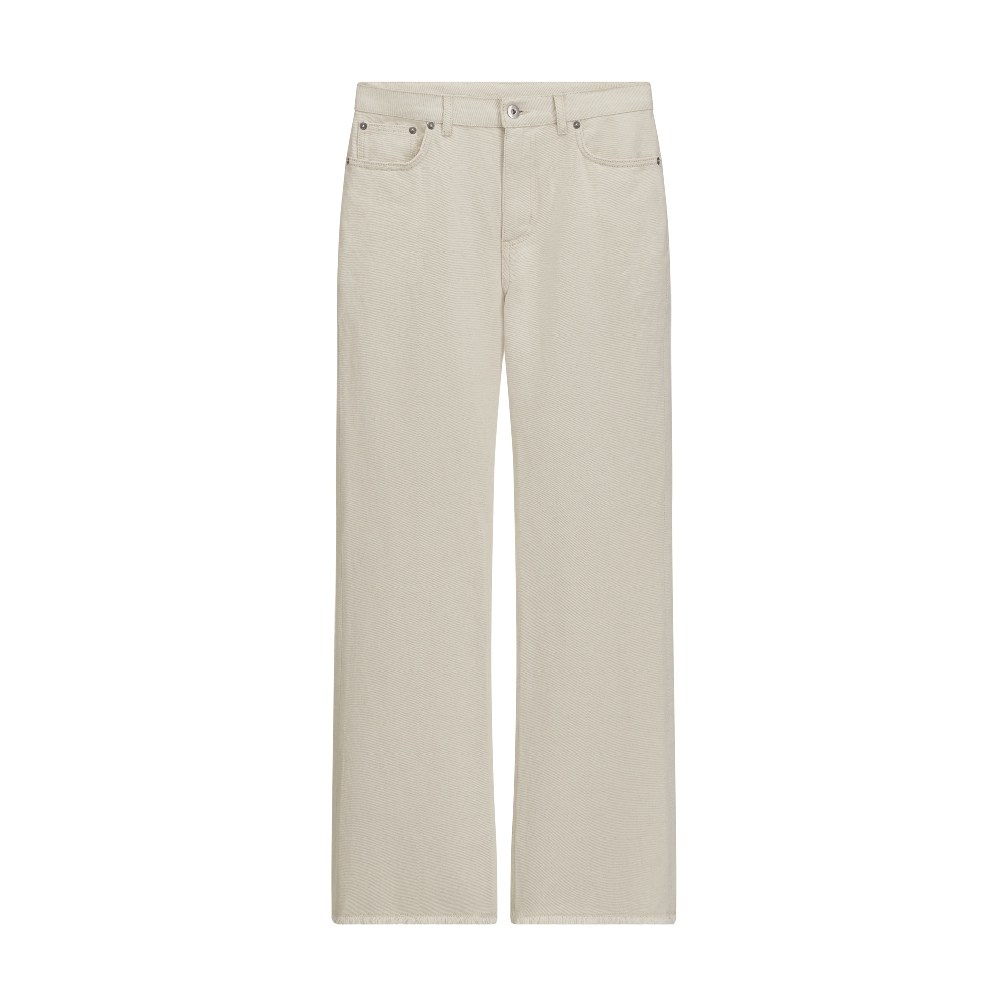 Dioriviera Flared Jeans Beige Cotton-Linen Denim E01
