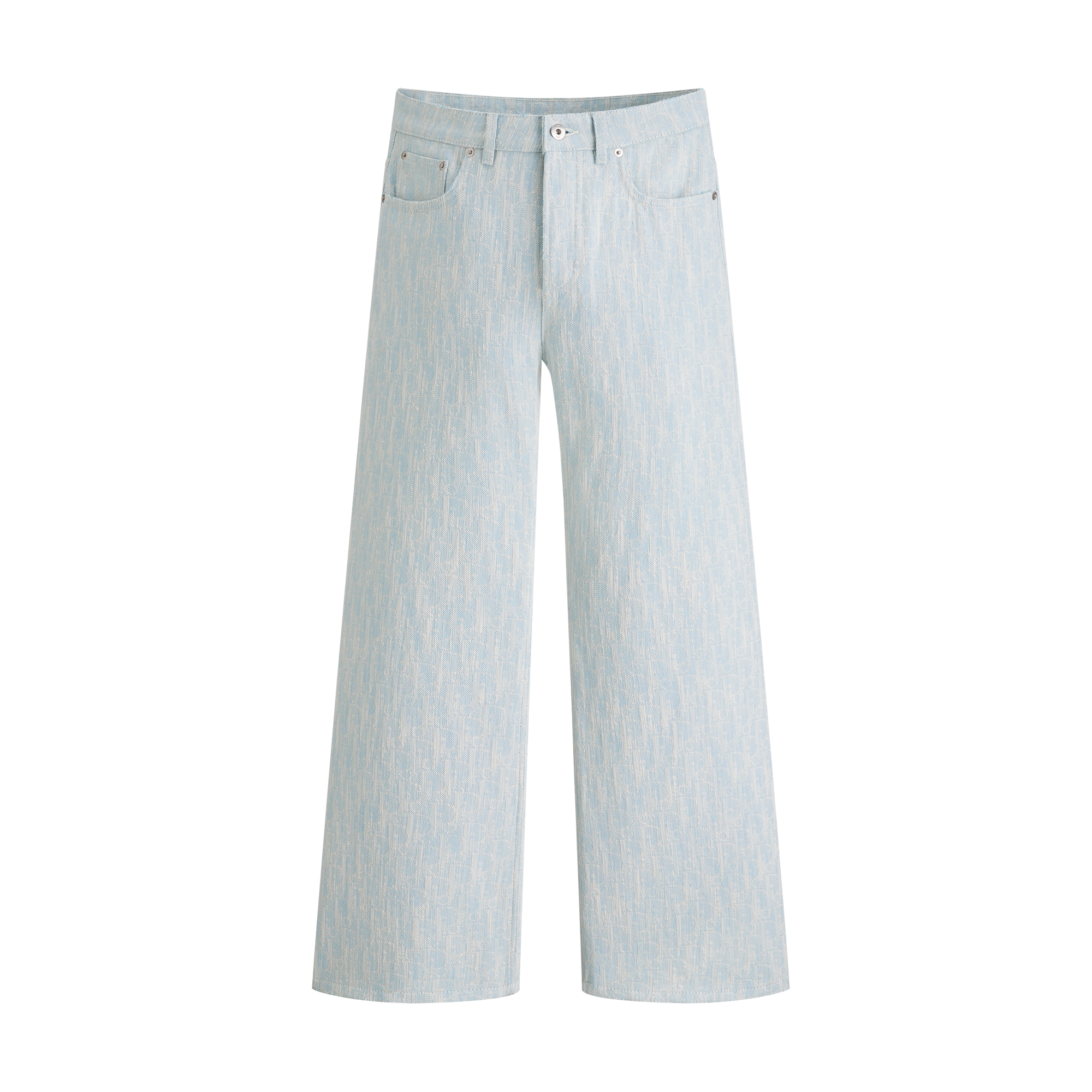 Regular-Fit Jeans Light Blue Dior Oblique Washed Cotton Denim E01