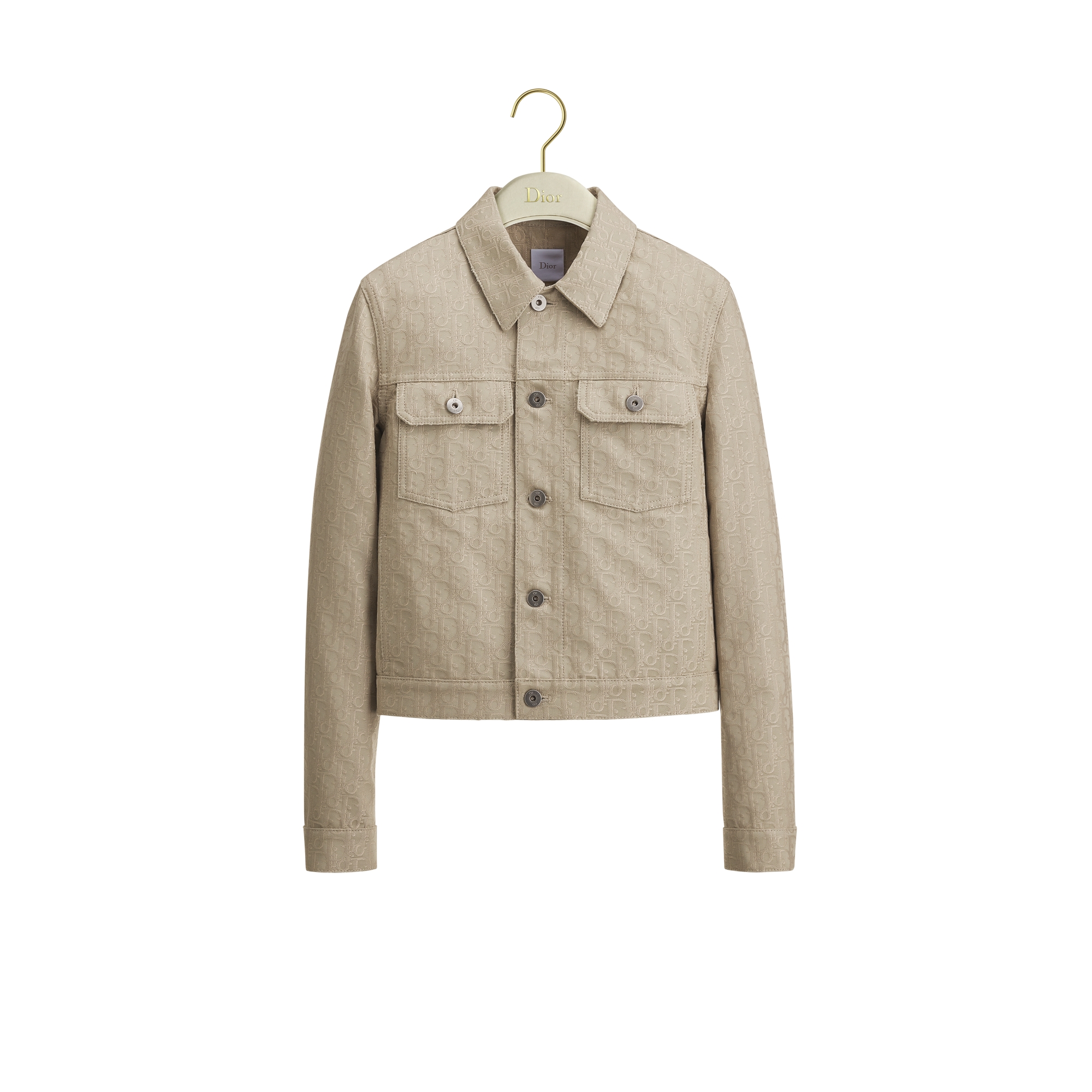 Cropped Jacket Beige Dior Oblique Cotton and Silk Gabardine | DIOR
