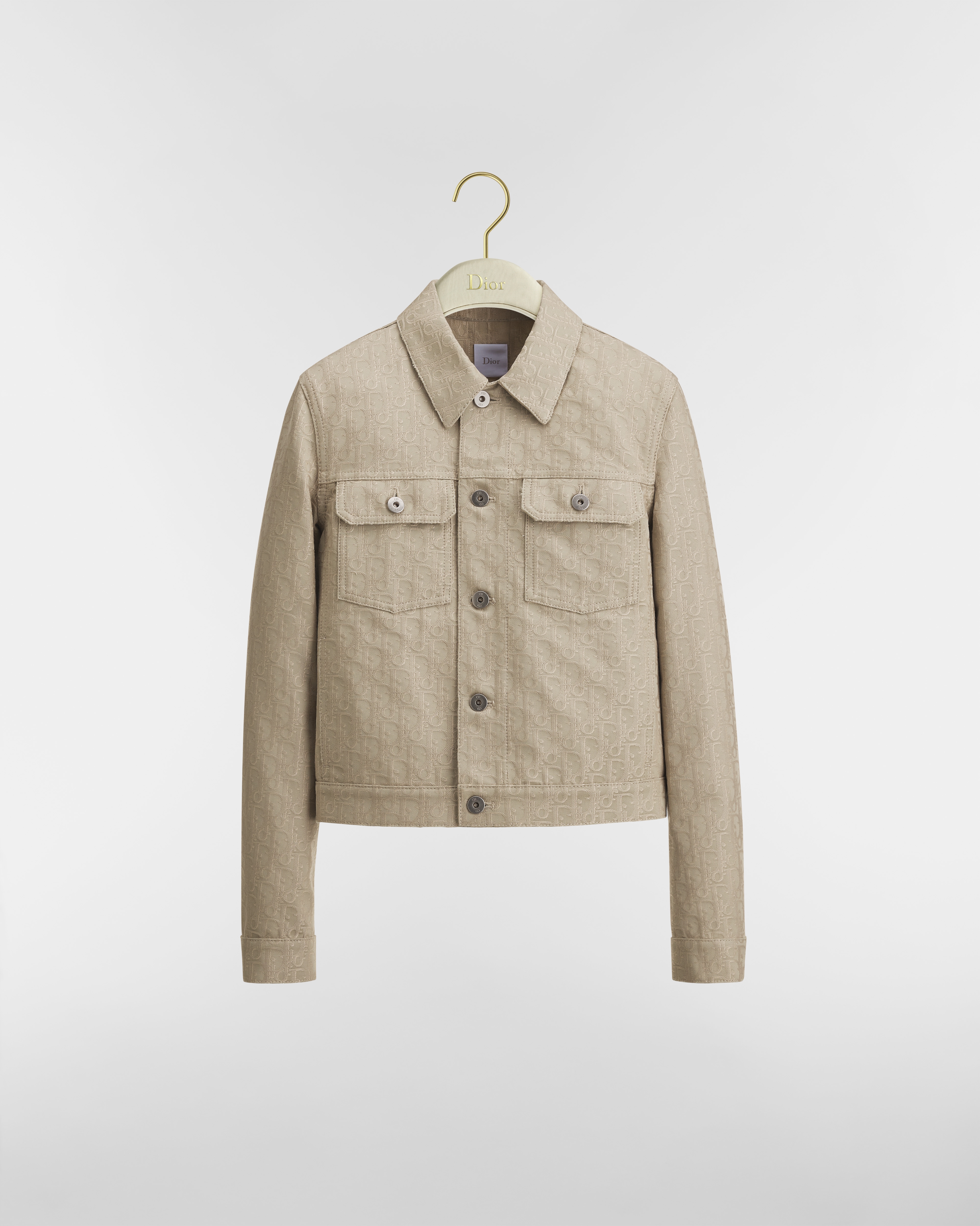 Cropped Jacket Beige Dior Oblique Cotton and Silk Gabardine E01