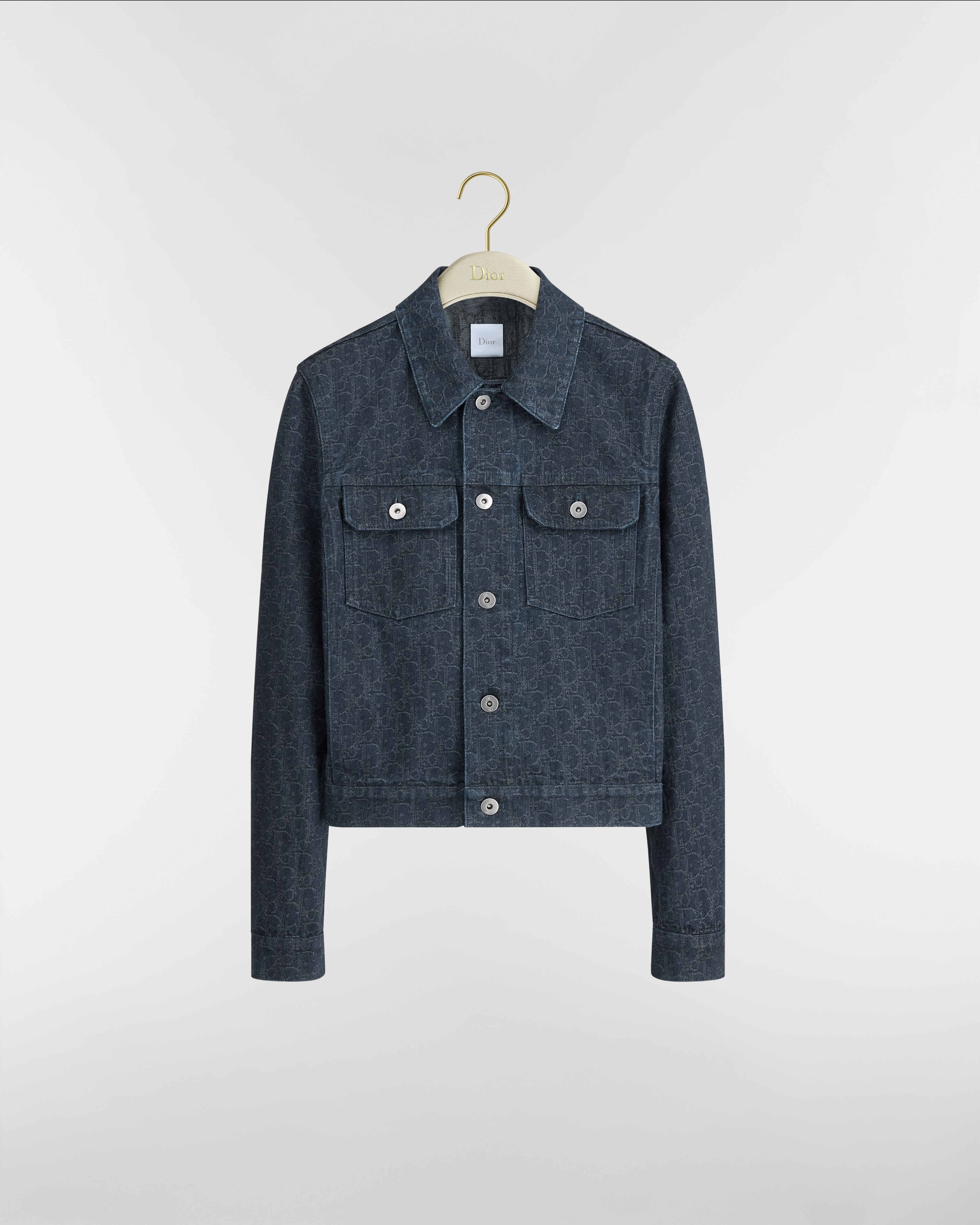 Cropped Jacket Navy Blue Dior Oblique Cotton Denim E01