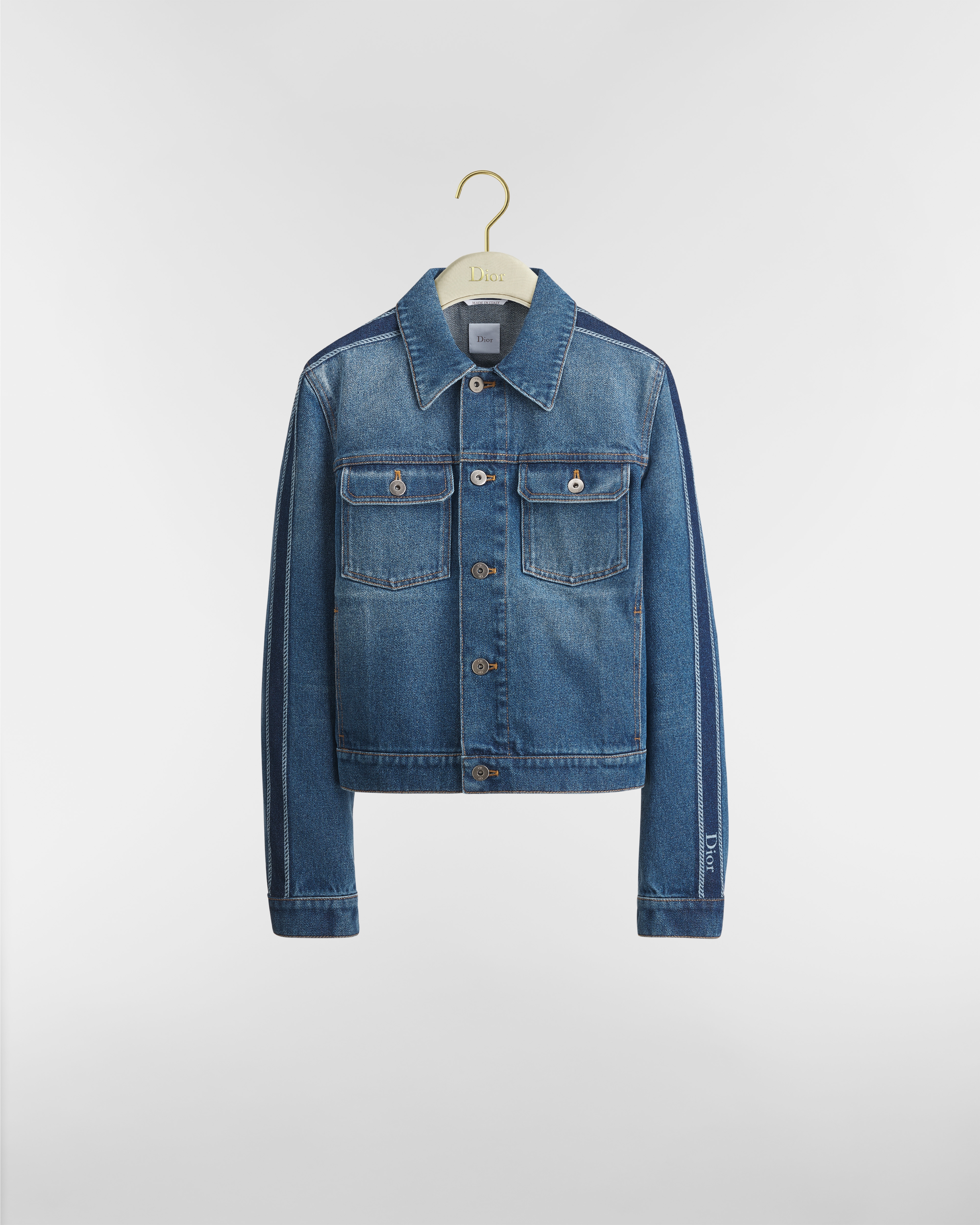 Cropped Jacket Blue Stonewashed Cotton Denim E01