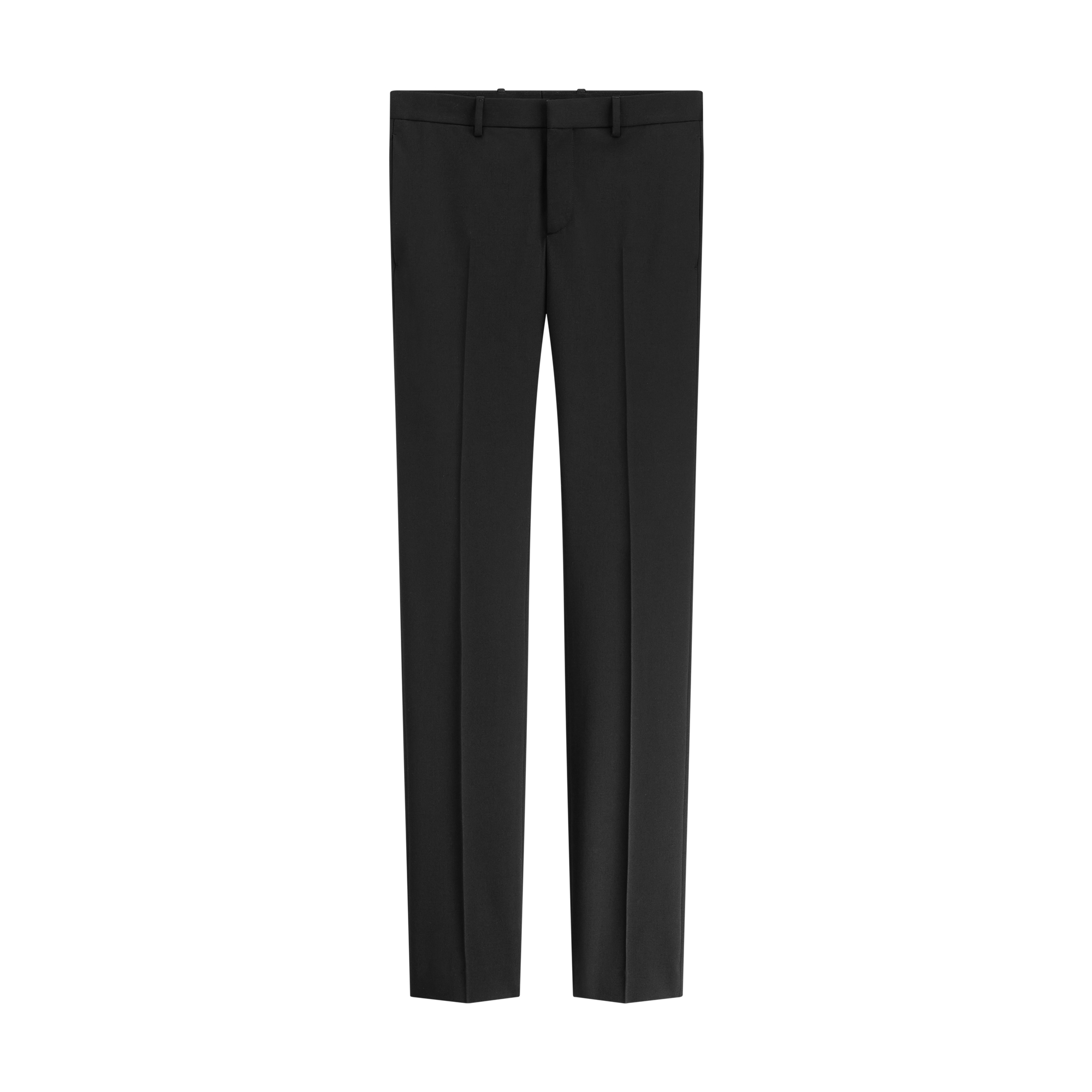 Skinny Pants Black Virgin Wool-Blend Twill E01