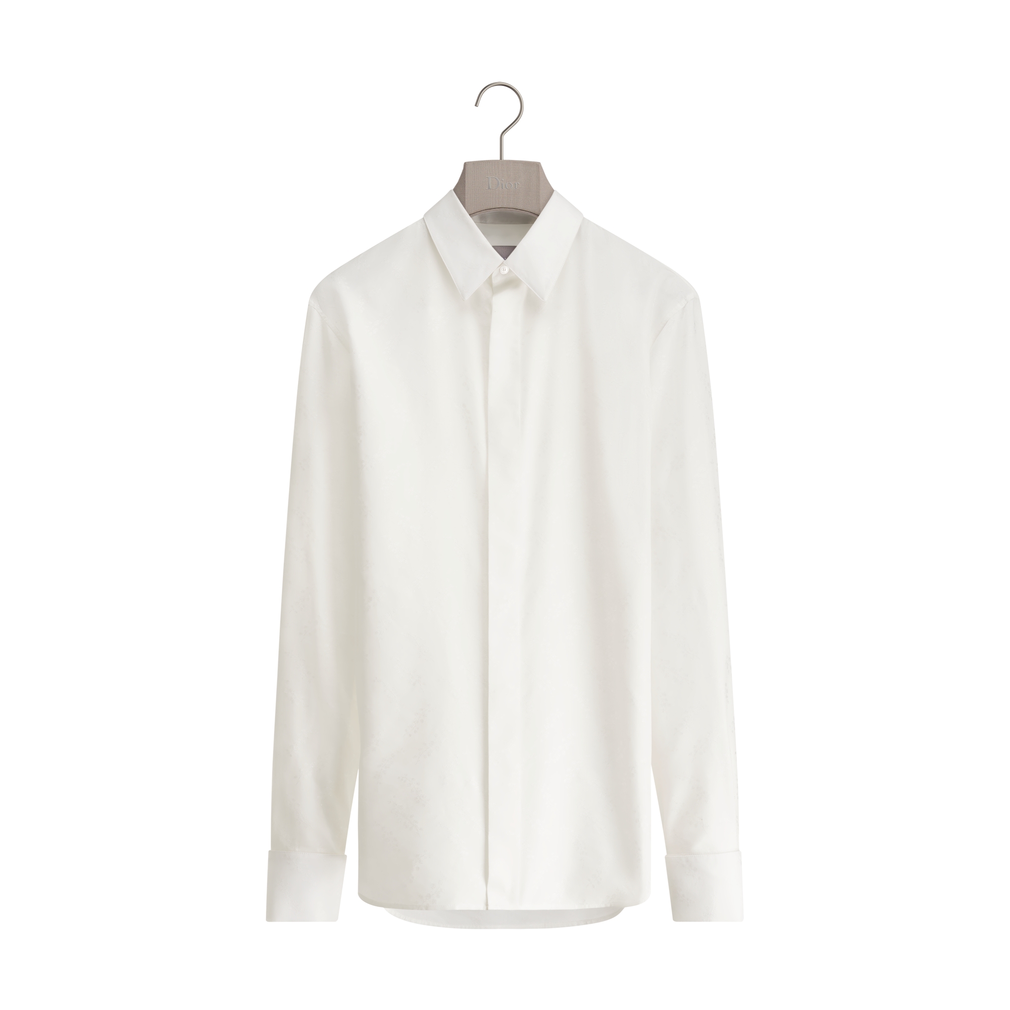 Lily of the Valley Jacquard Shirt Off-White Silk and Cotton Jacquard E01