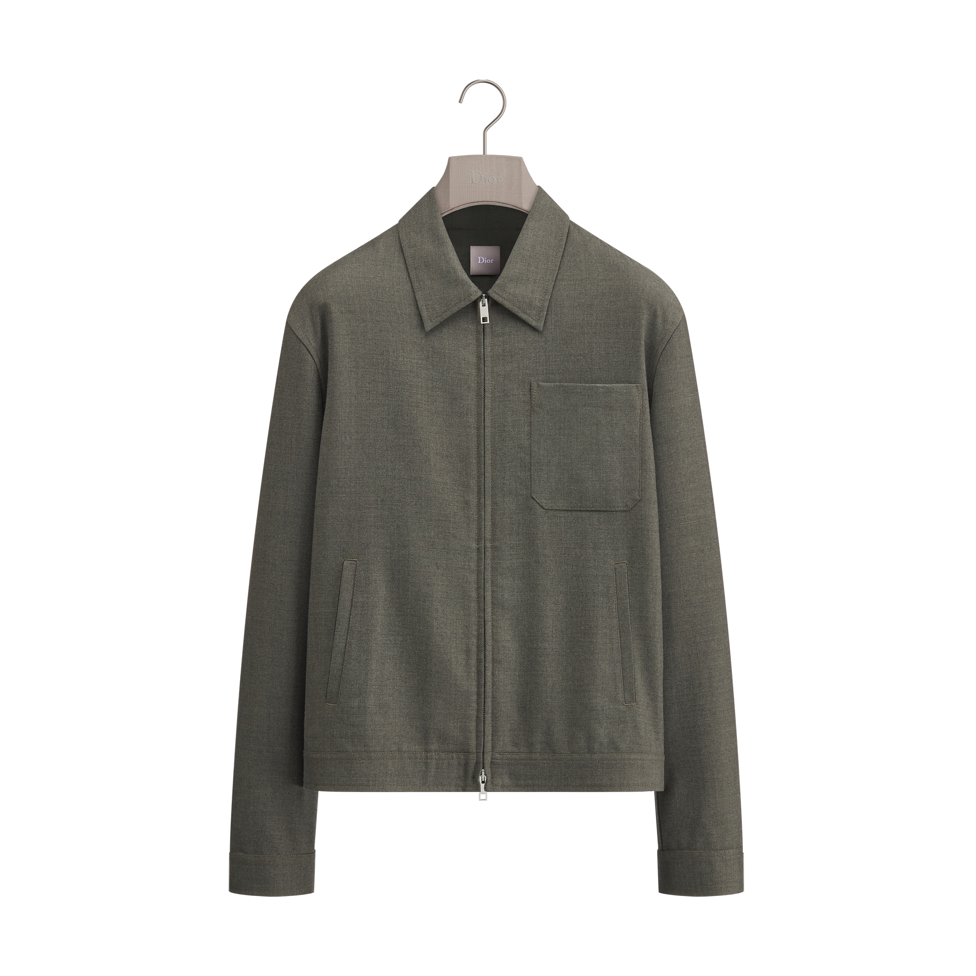 Zipped Shirt Khaki Virgin Wool Blend | DIOR US