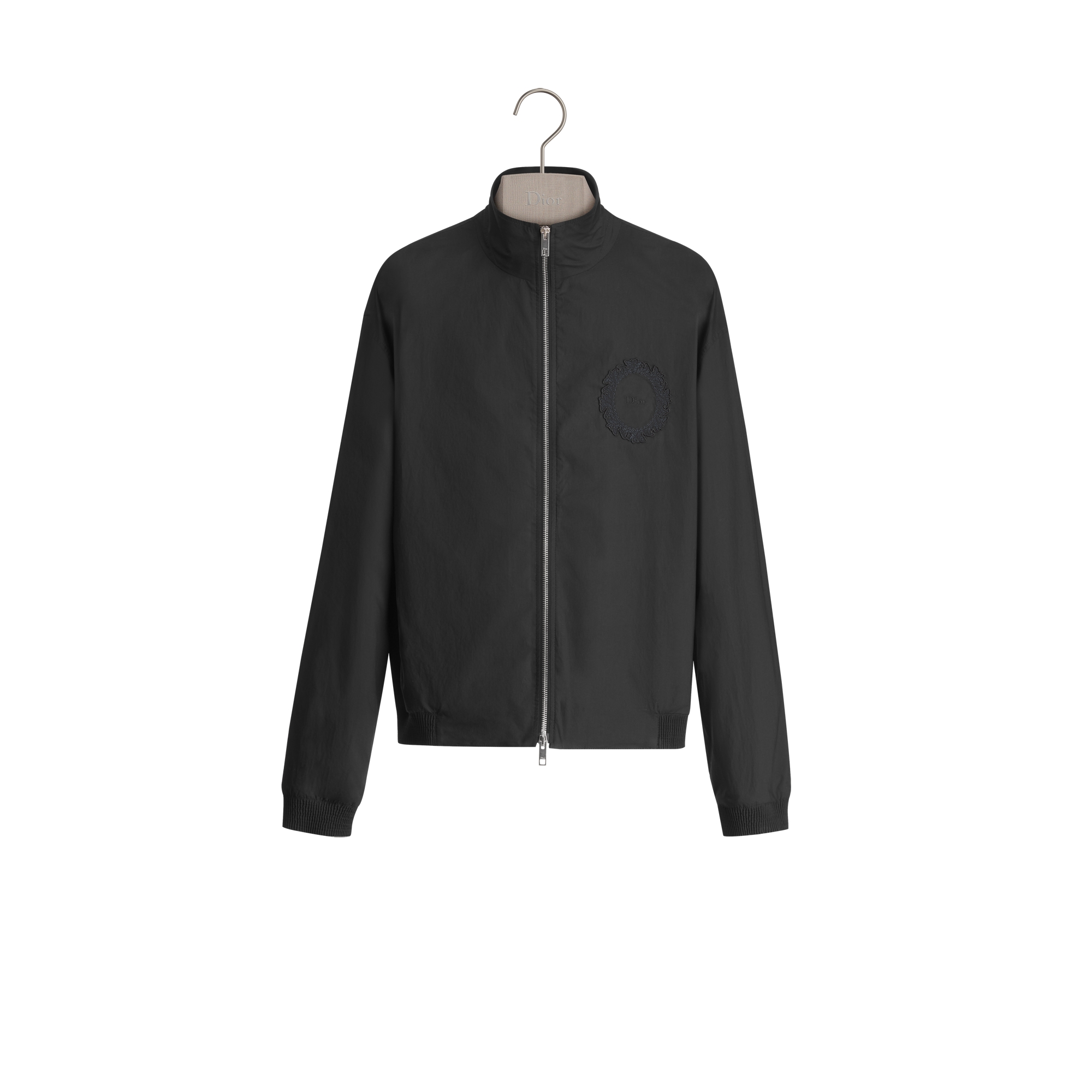Zipped Shirt with Dior Médaillon Patch Black Cotton E01