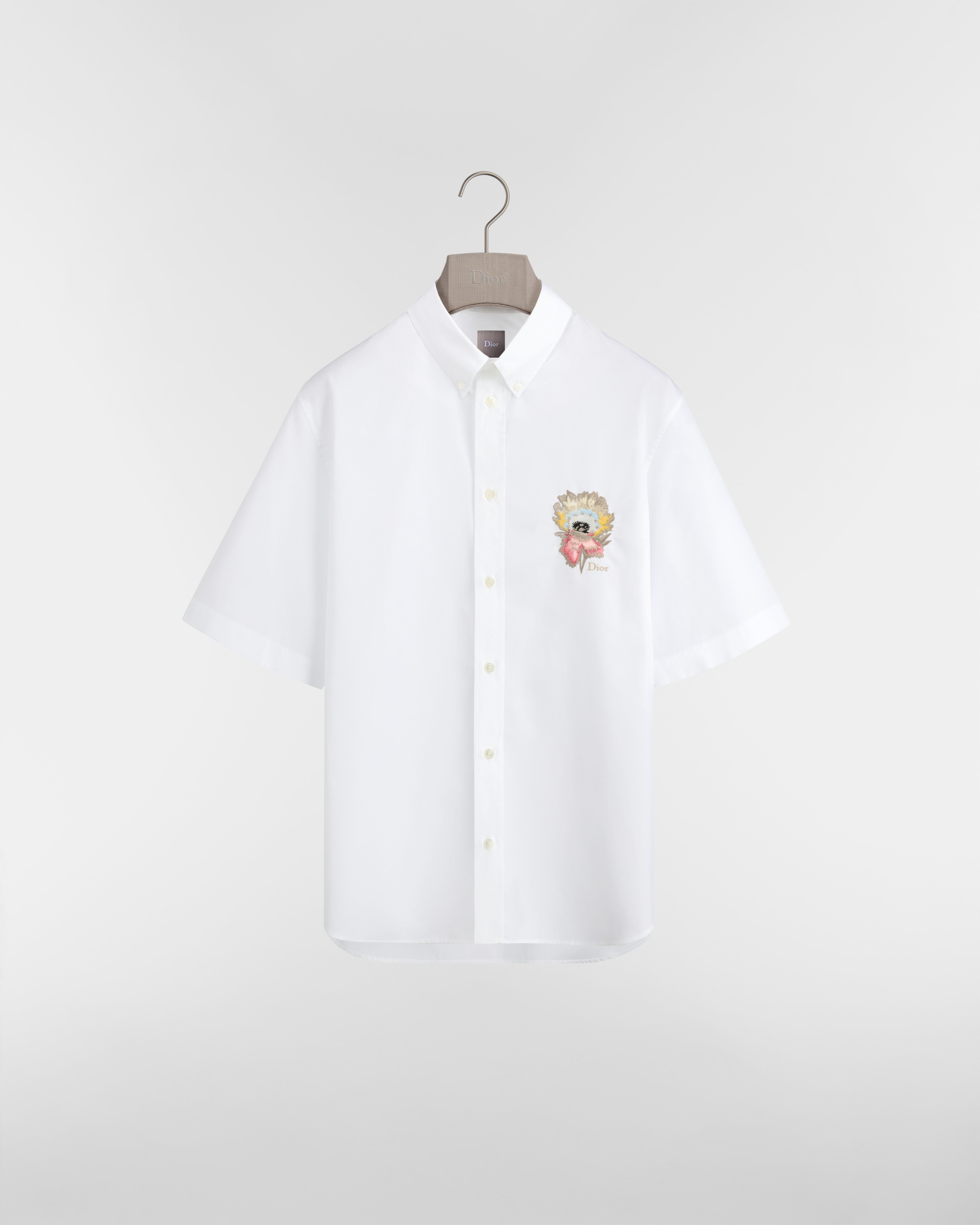 Chemise à manches courtes Dior Byzance Popeline de coton blanc E01