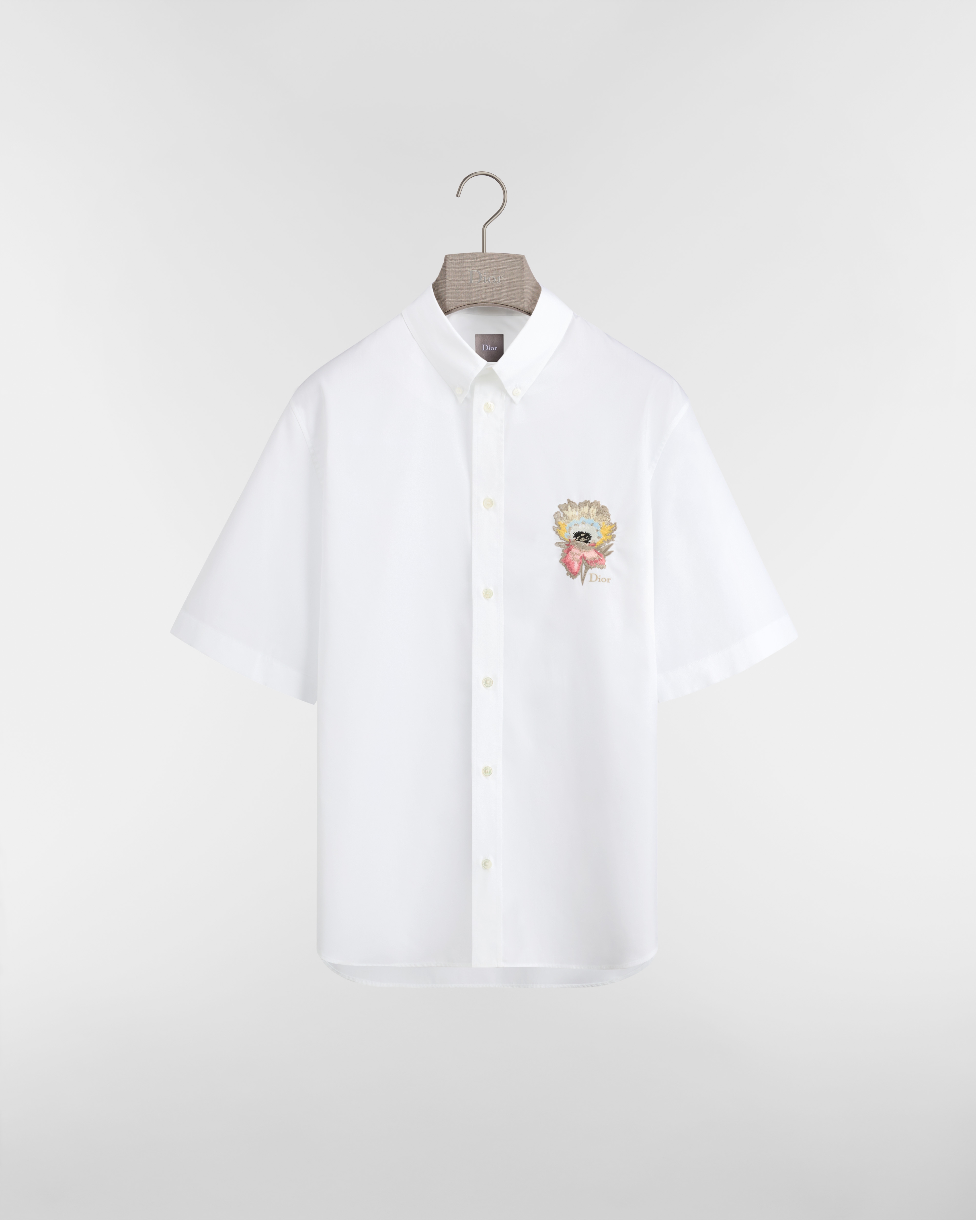 Dior Byzance Short-Sleeved Shirt White Cotton Poplin E01
