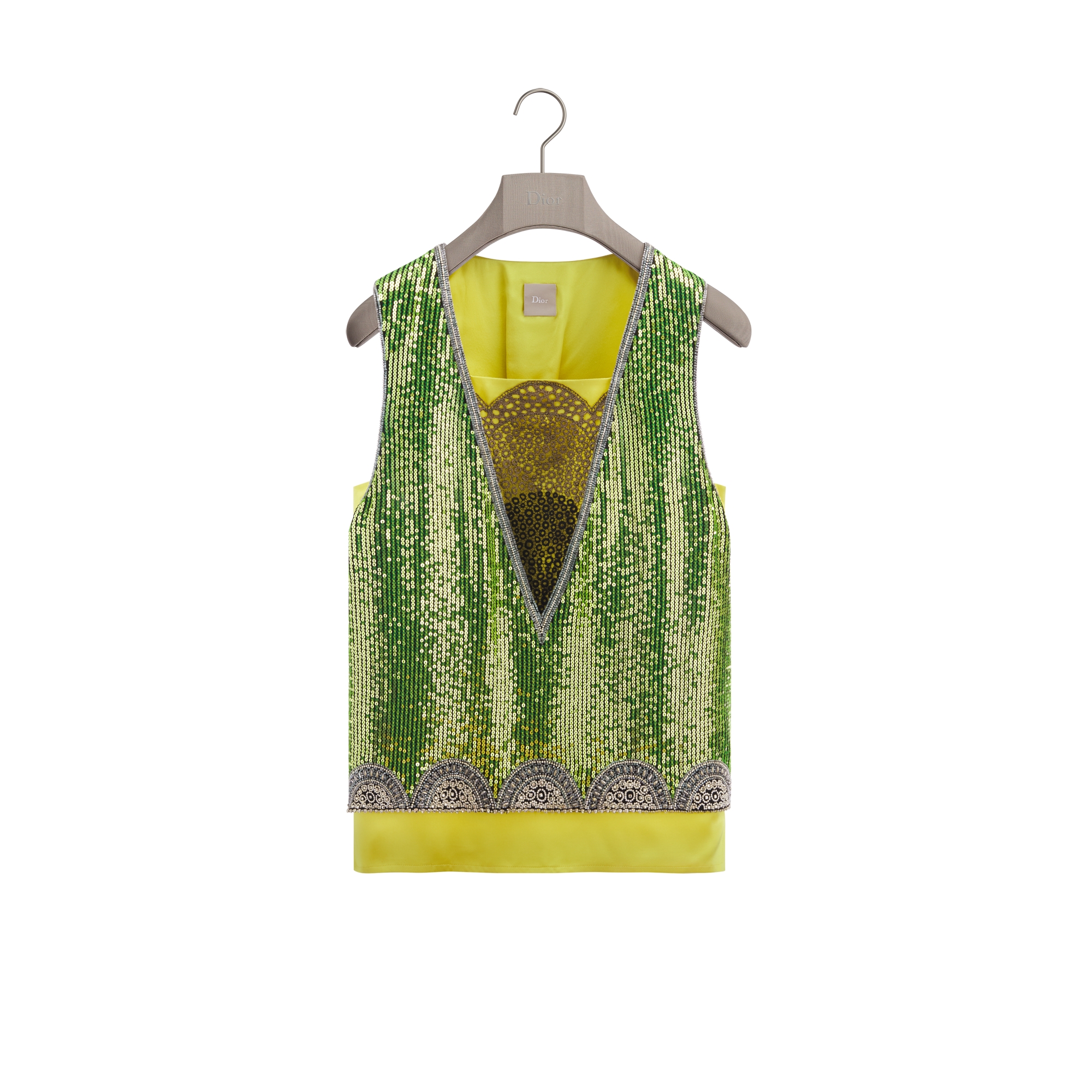  Georgette de seda verde