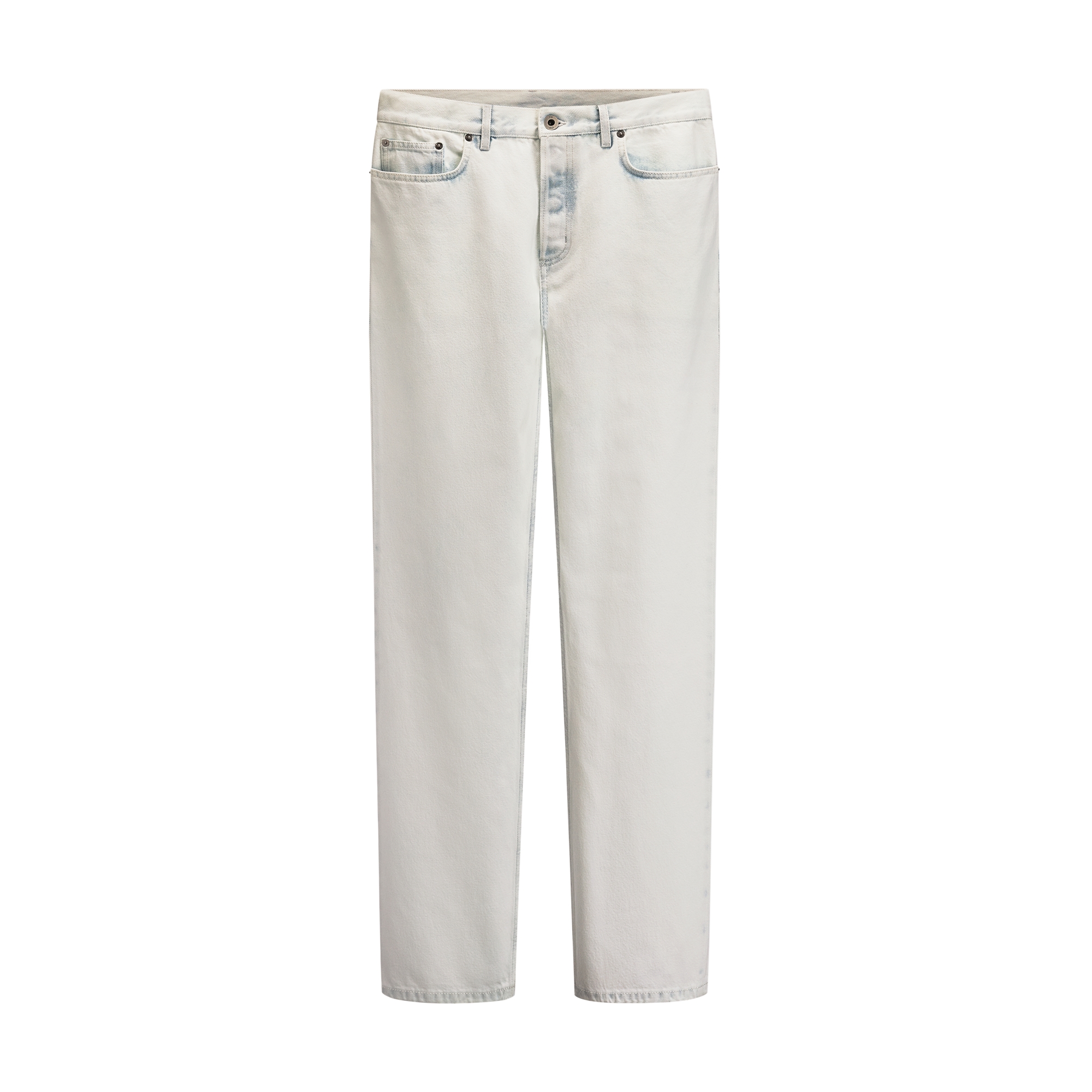 Long Regular Jeans Blue Stonewashed Cotton Twill E01