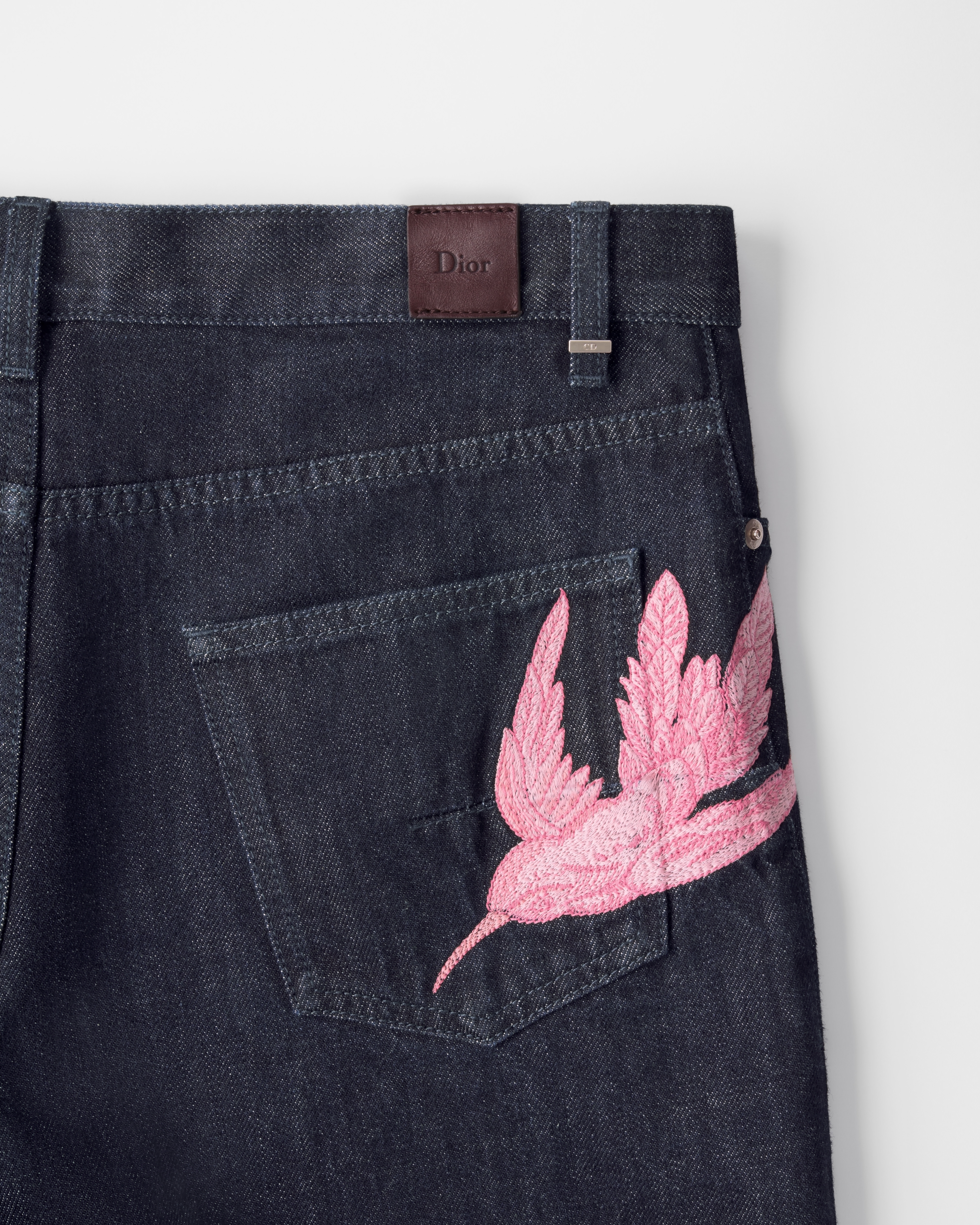 Dior Colibri Long Regular Jeans Blue Cotton Twill | DIOR
